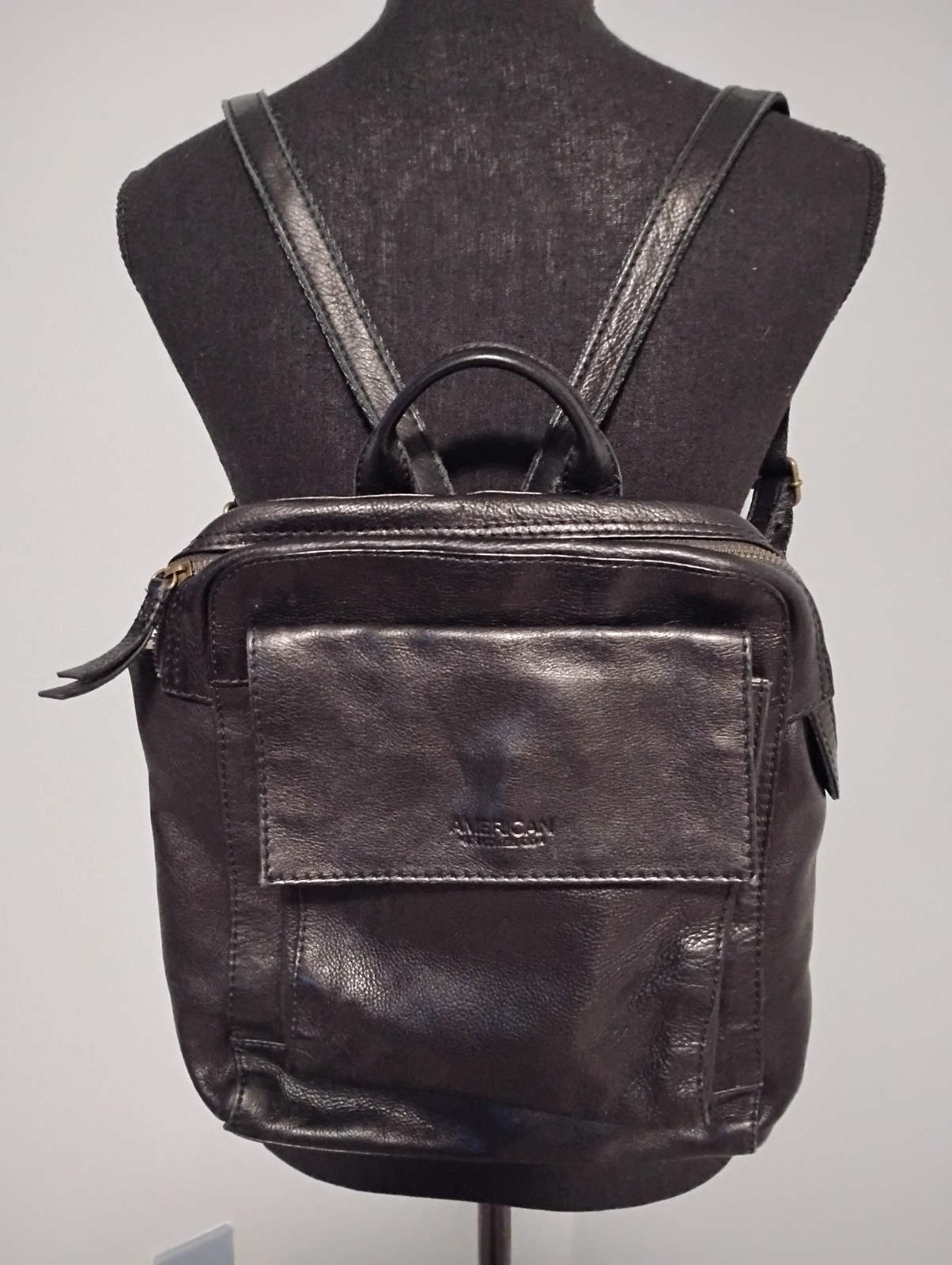 Backpack Black By American Leather Compan Soft Very Good Pre-owned Condition