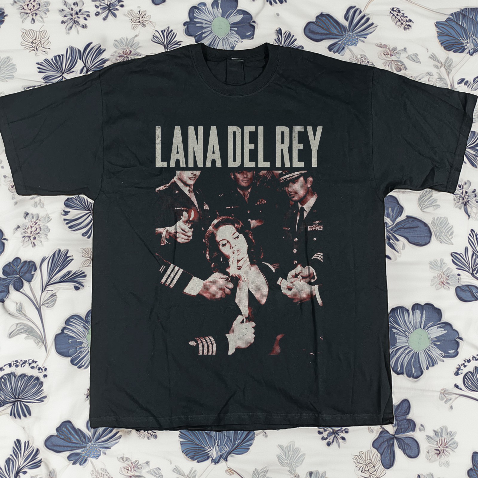 NEW! Lana Del Rey Graphic Tee Retro Unisex Black Cotton T-Shirt