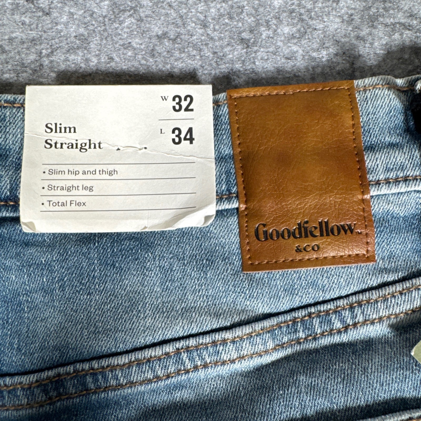 Goodfellow Mens Slim Straight Fit & Leg Jeans 32×34 Blue Medium Wash NEW