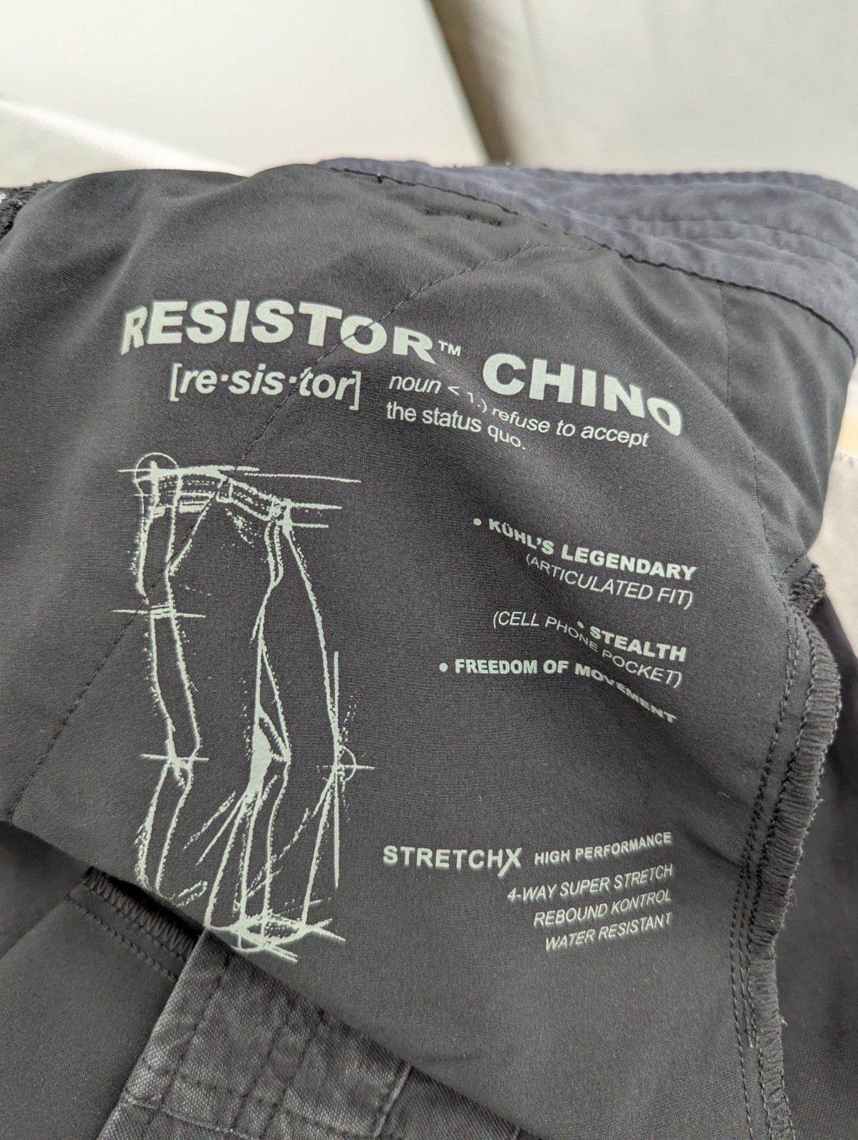 Kuhl Pants Mens 40×31 ** Black Resistor Lite Chino Stretch Outdoors Hiking Trail