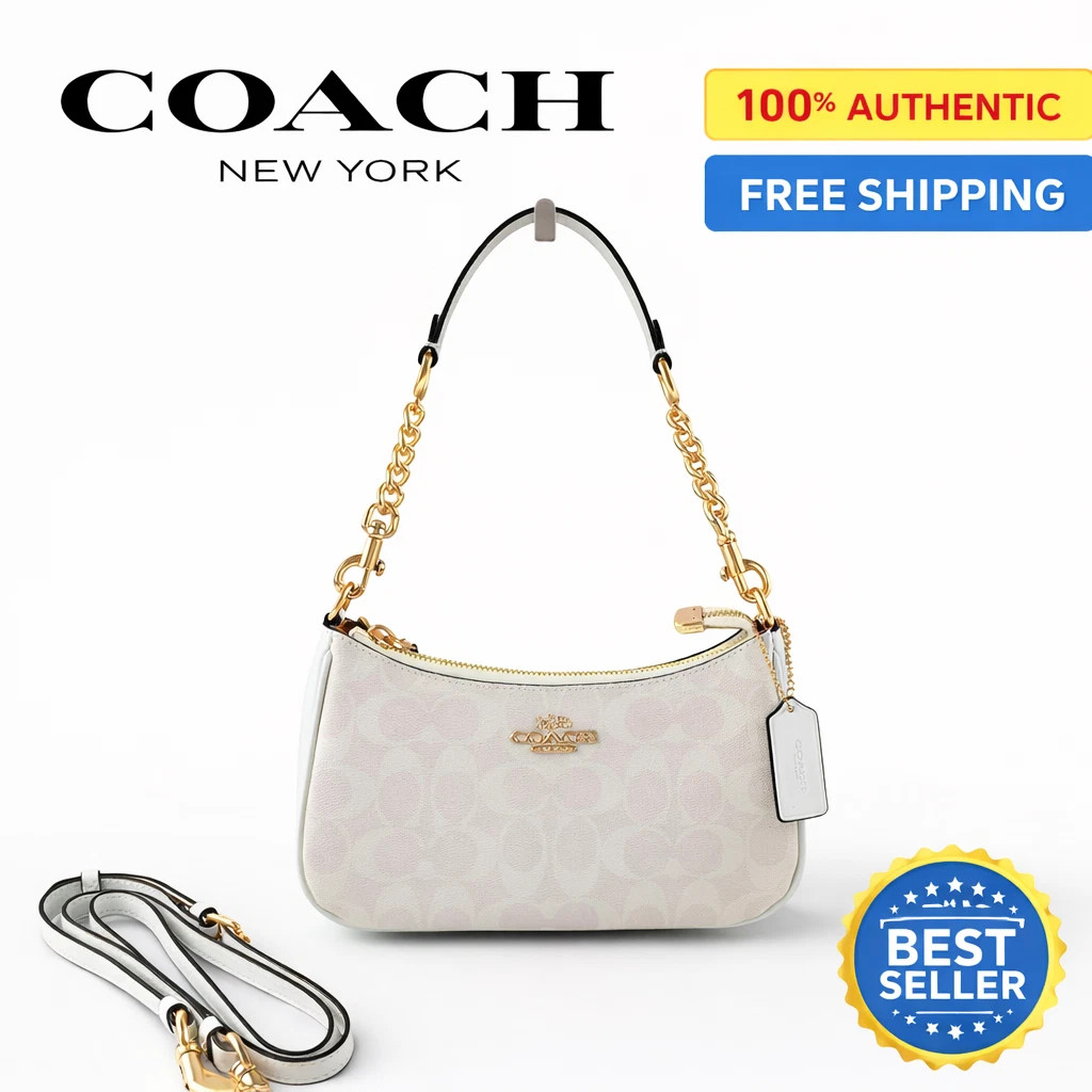 NWT COACH Teri 2Way CA548 Shoulder Bag Signature Coated Canvas White New outlet