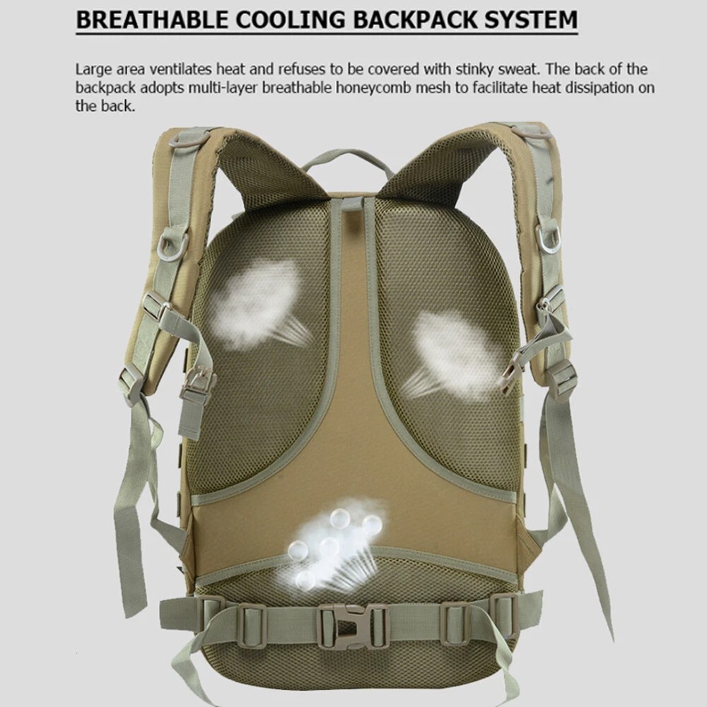 Tactical Backpack Assault Pack 41L Molle Hunting Rucksack Hiking Daypack Key Bag