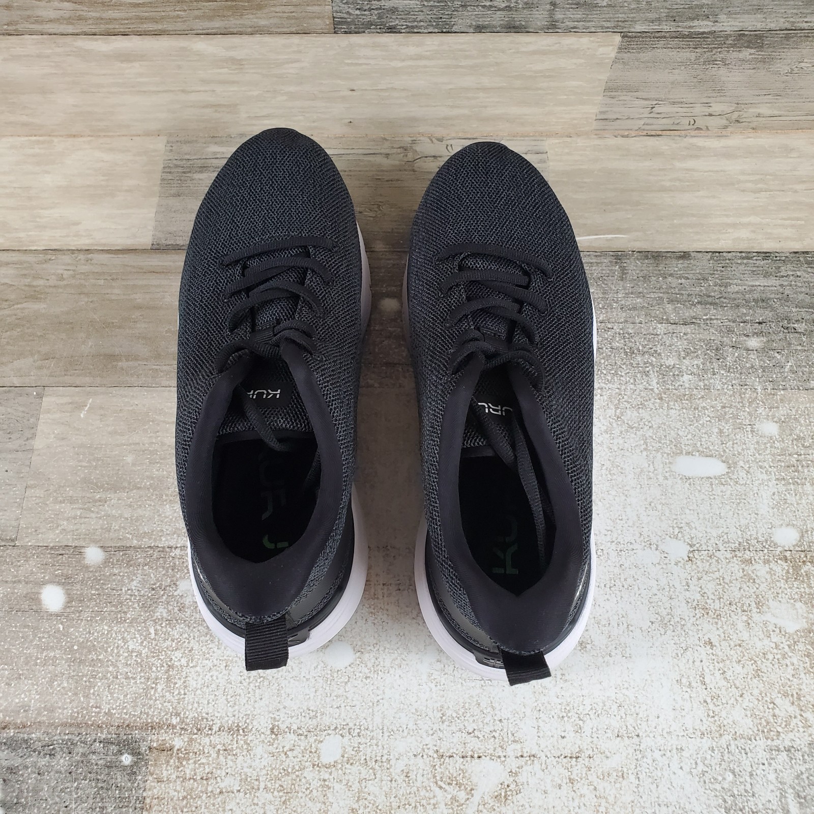 Kuru Flex Via Womens Shoes Sz 8.5 Running Jet Black Bright White Lace Up Sneaker