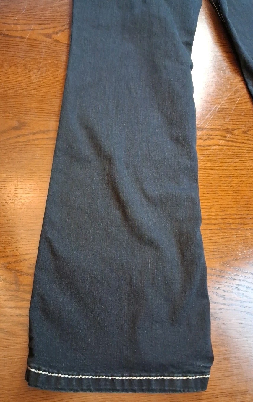 Amethyst Jeans Womens Size 16 Blue Taper Stretch Denim Embroidered Pockets