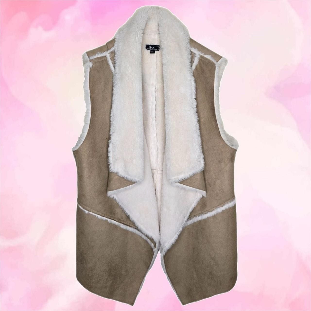 Lisa International Faux Shearling Waterfall Vest