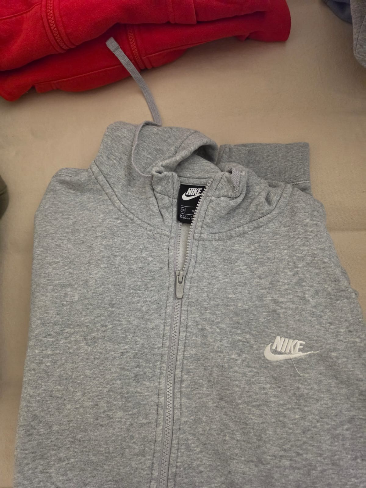 Nike Sportswear Men’s 2XL Club Fleece Full Zip Hoodie Grey Heather BV2645-063