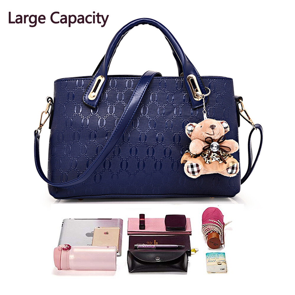 4Pcs/Set Women Lady Leather Handbags Messenger Shoulder Bags Tote Satchel Purse