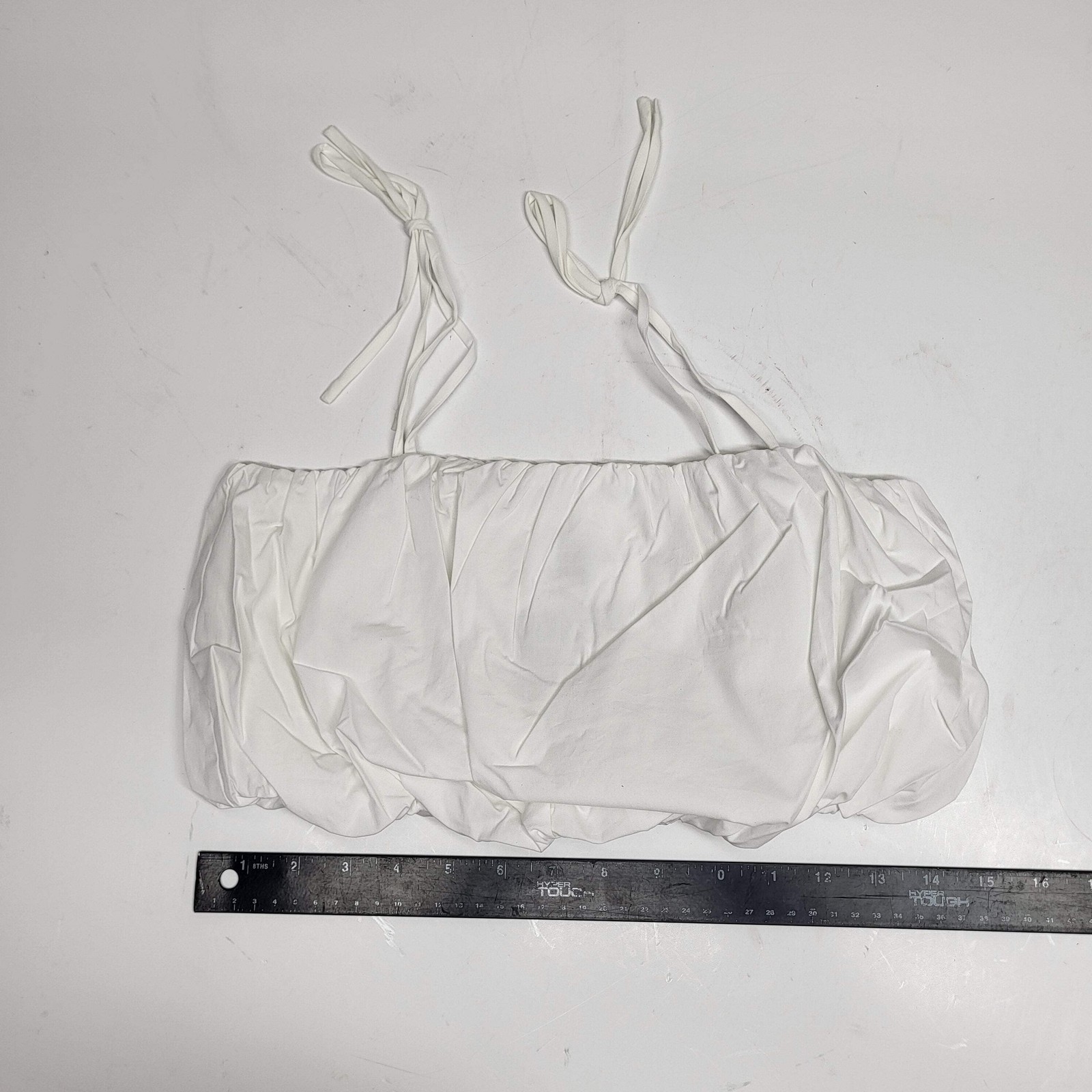 SOLID AND STRIPED The Ivy Top Bubble Crop Sz XS Optic White SU26R2393SPOW