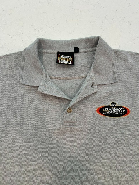 Vintage ABC Sports Monday Night Football Polo Shirt Men’s Large Gray Embroidered