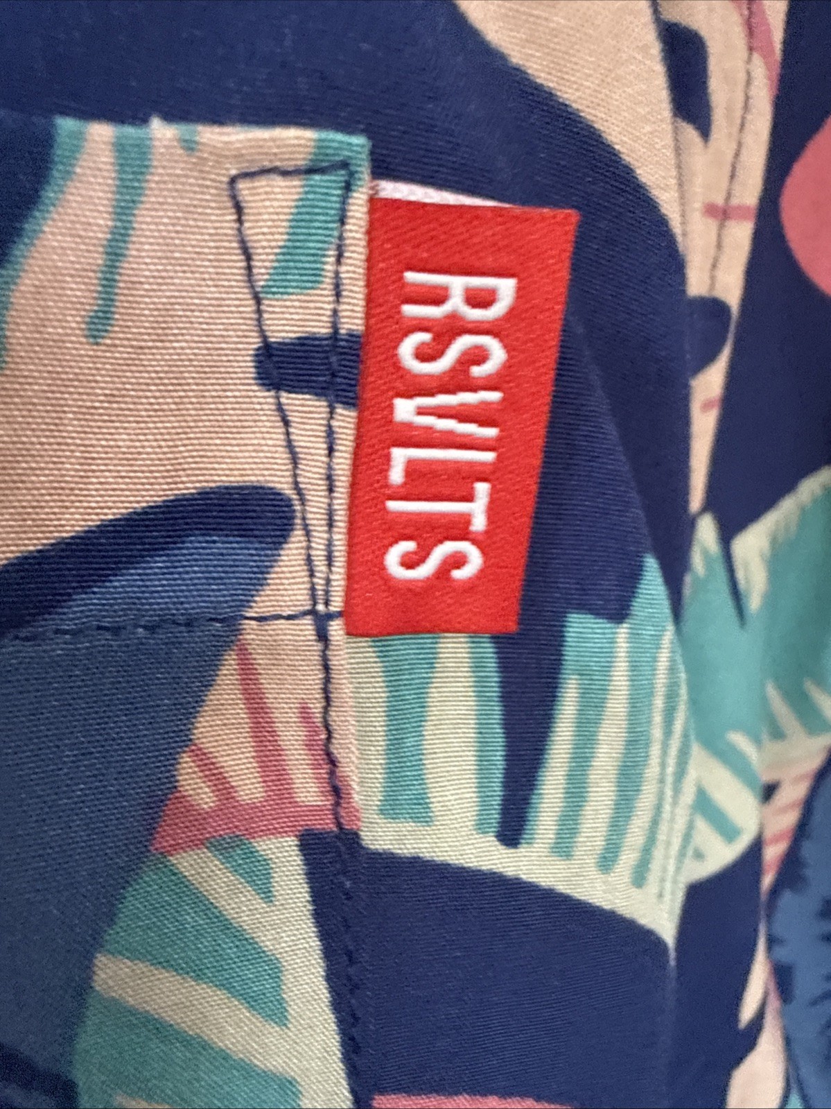 RSVLTS Paste l Palms 100% Bamboo Shirt Men Size XXL Blue Floral Button Up Pocket