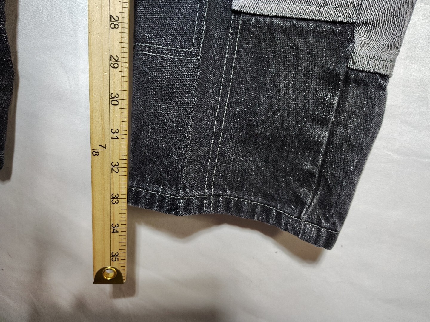 BoohooMan Patchwork Jeans Men’s Size 30×33 Straight Leg Button Fly Black Gray