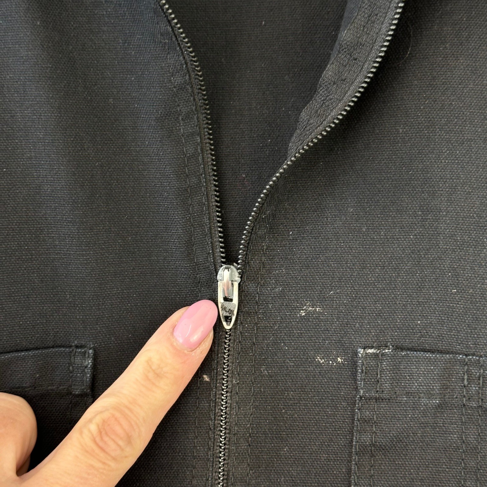 Vintage Ben Davis 1/2 Zip Work Shirt Mens XL Black Long Sleeve Canvas Pullover
