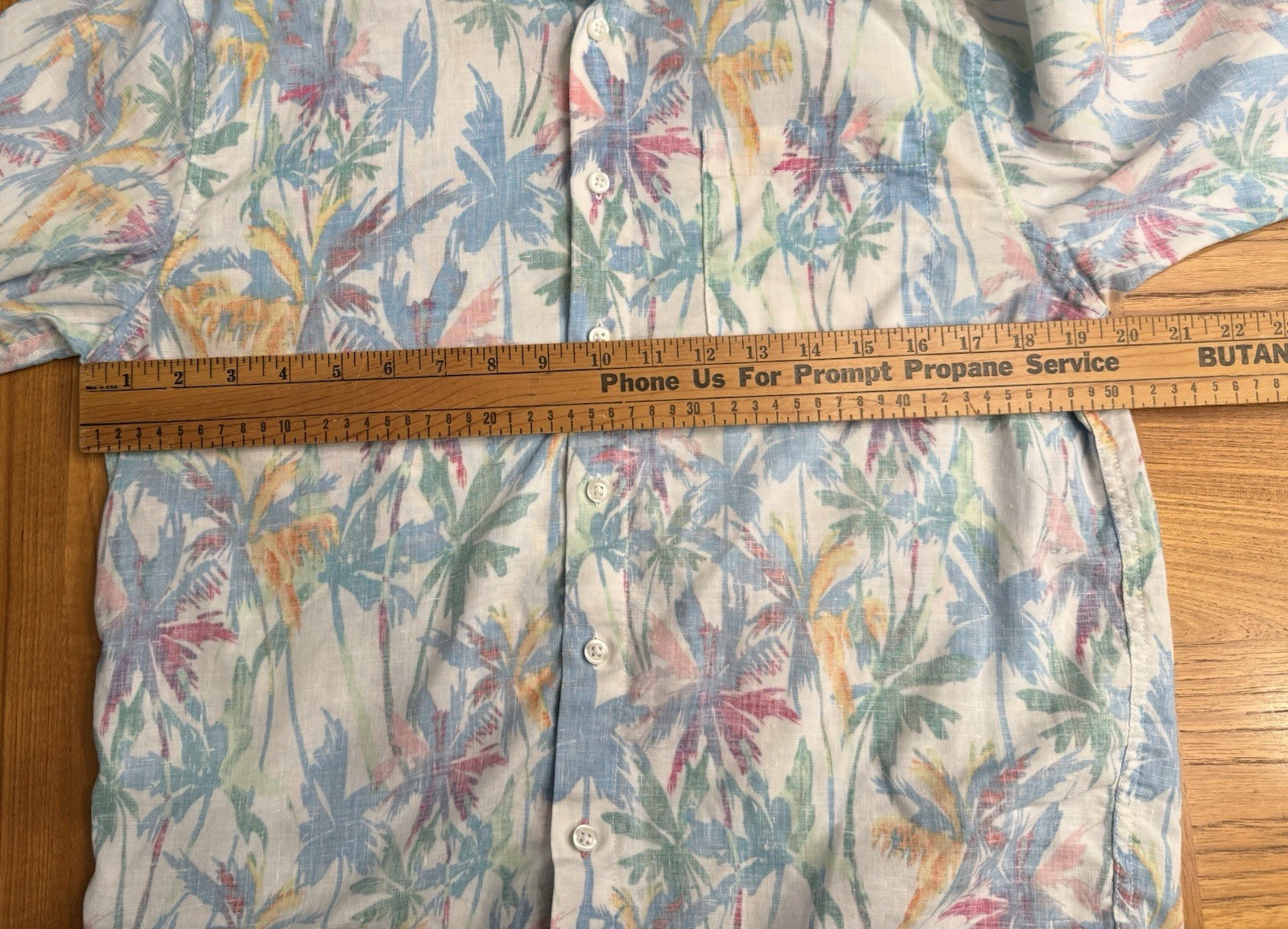 Tommy Bahama Reverse Print Linen Blend Tropical Palm Shirt Women’s Small