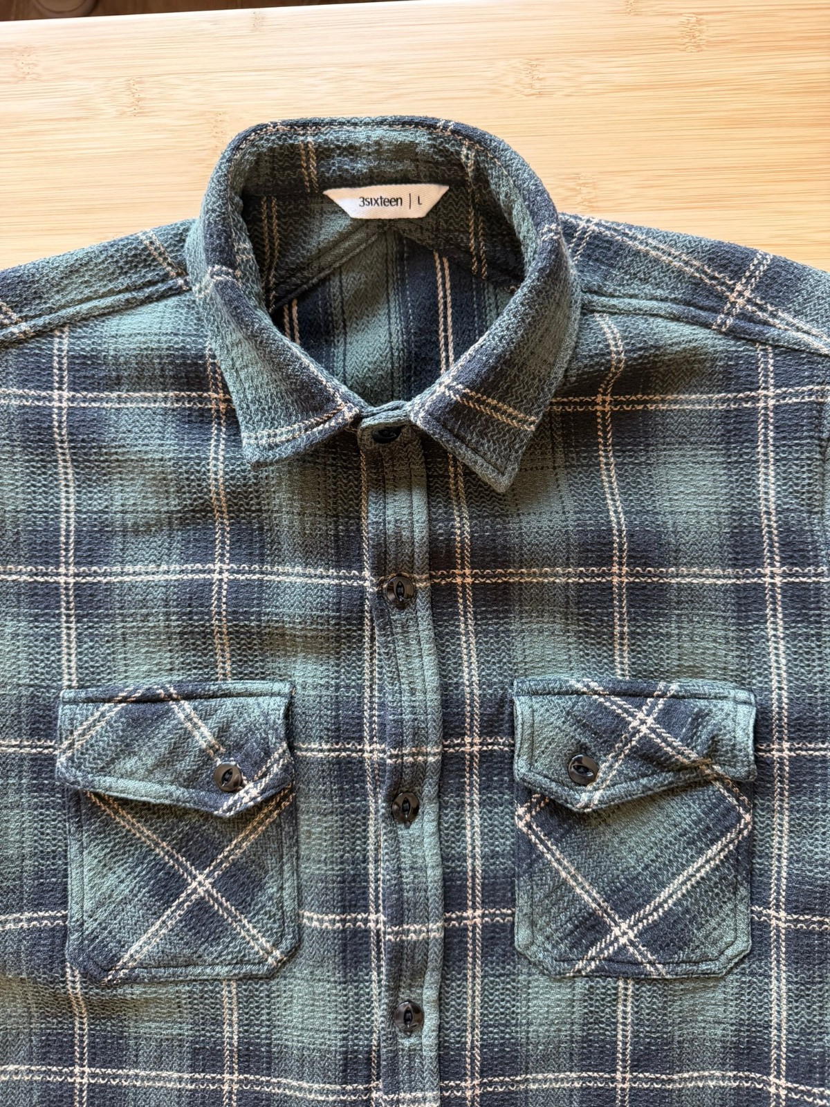 3Sixteen Crosscut Flannel – Large – Pine Check