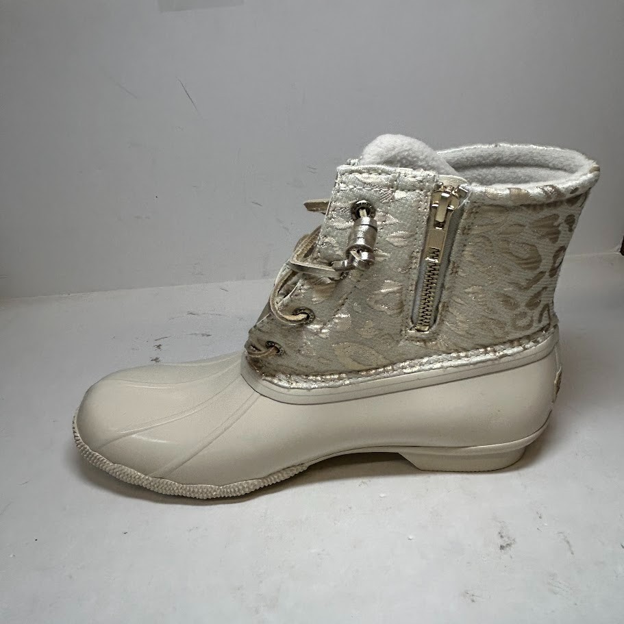 Sperry Womens 8.5 M Leojac Silver Saltwater Lace Up Rain Booties NIB QF4