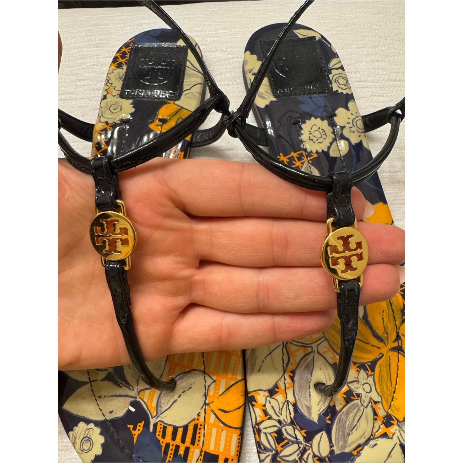 Limited edition Tory Burch Printed Miller-Style T-Strap Sandals