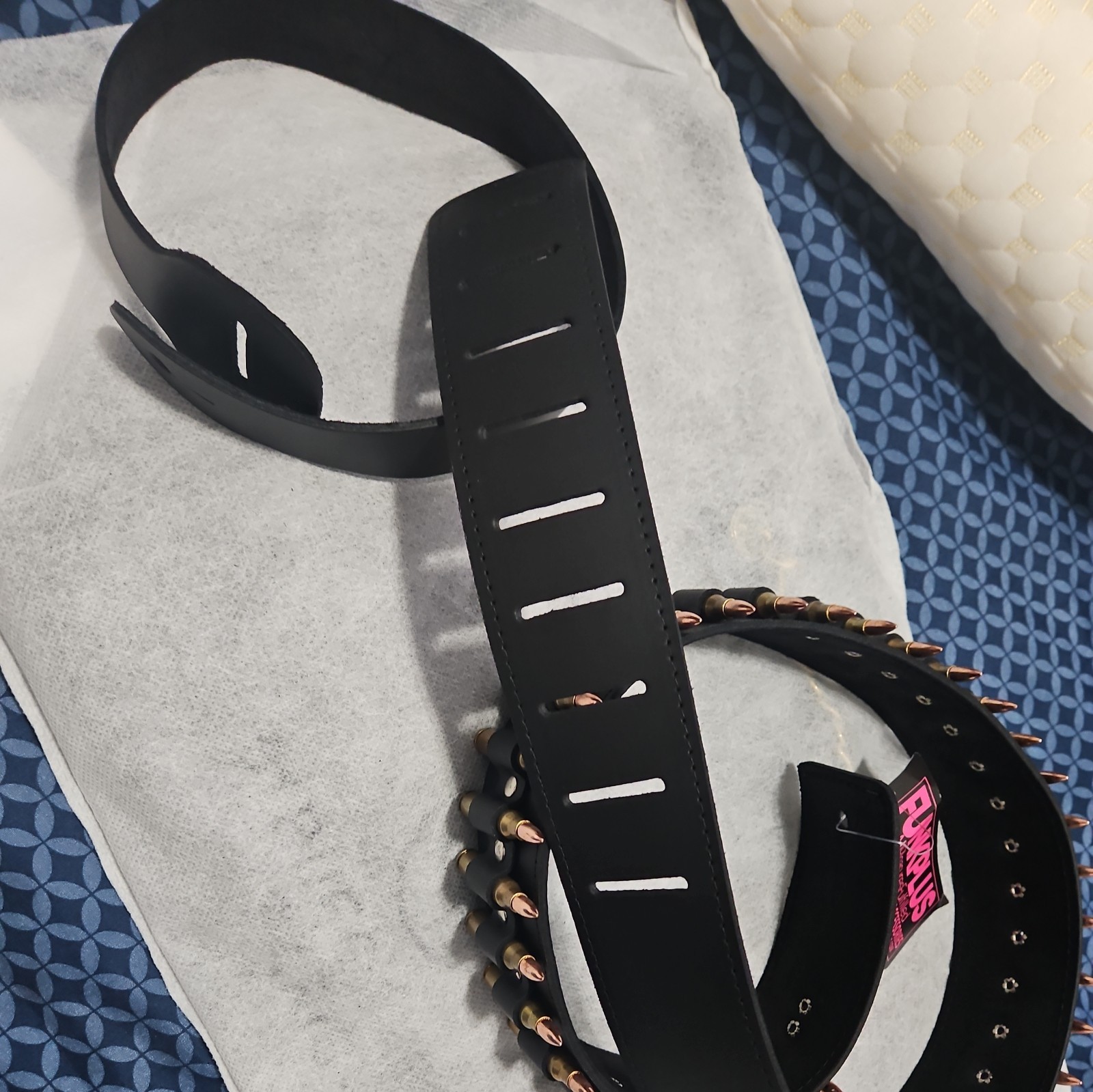 Funk Plus Black Leather Bullet accessories Belt Punk Goth Rock Biker Heavy Metal