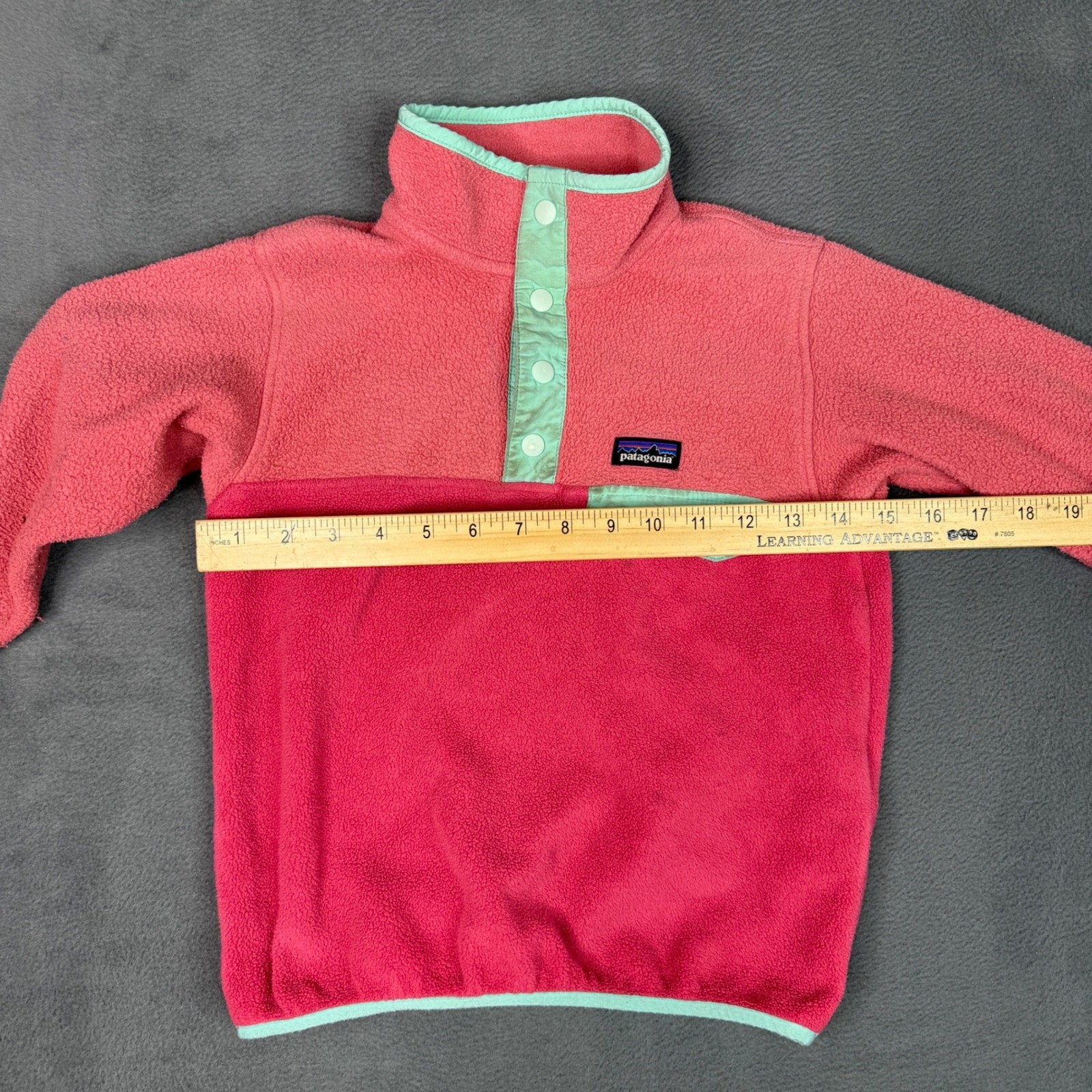 Patagonia Kids Synchilla Snap-T Fleece Pullover Pink Mint XS 5-6 65546 SP19