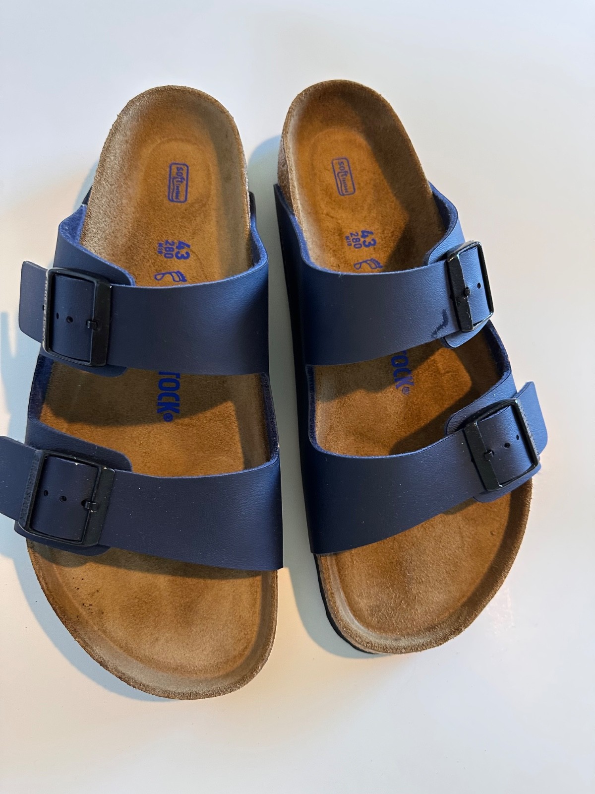 Birkenstock Arizona Sandal- 43- Soft Footbed-Flor Blue