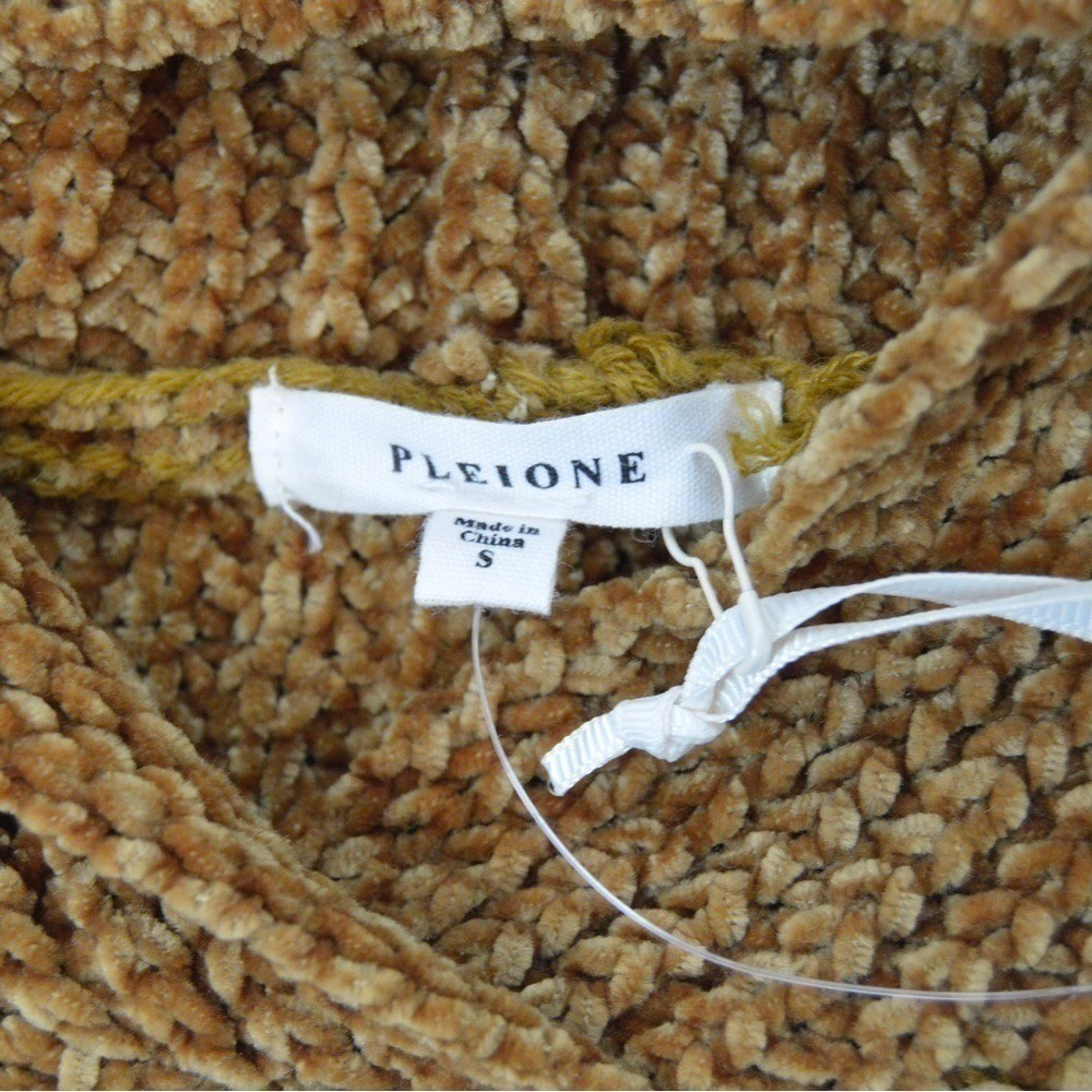PLEIONE Chenille Super Soft Cozy Knit Oversized Hoodie, Burnt Umber – Size Small