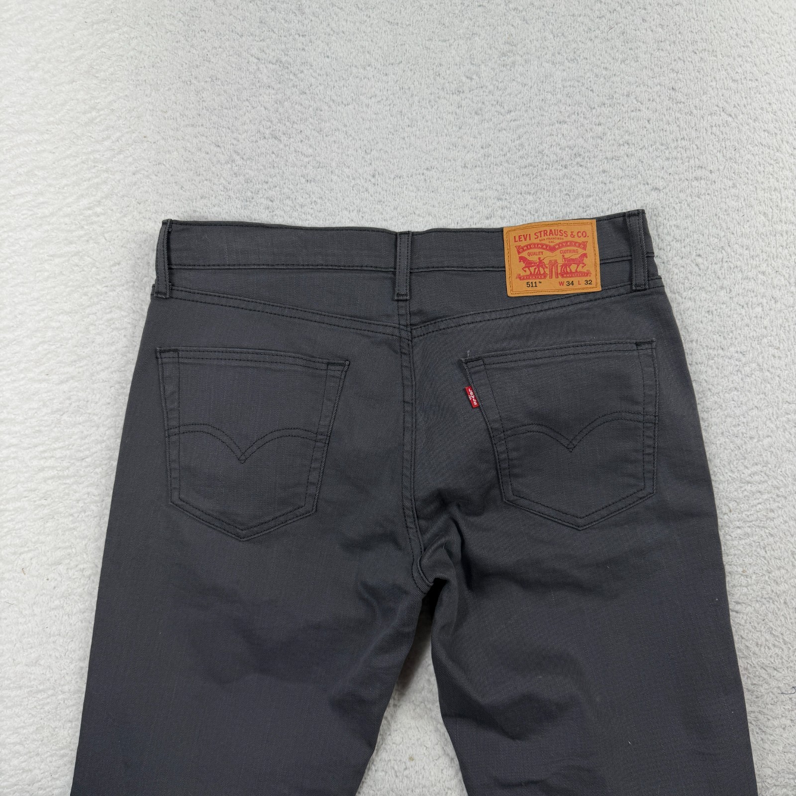 Levi’s 511 Slim Fit Jeans Mens 34×32 (34×31) Gray Denim Pants Super Stretch