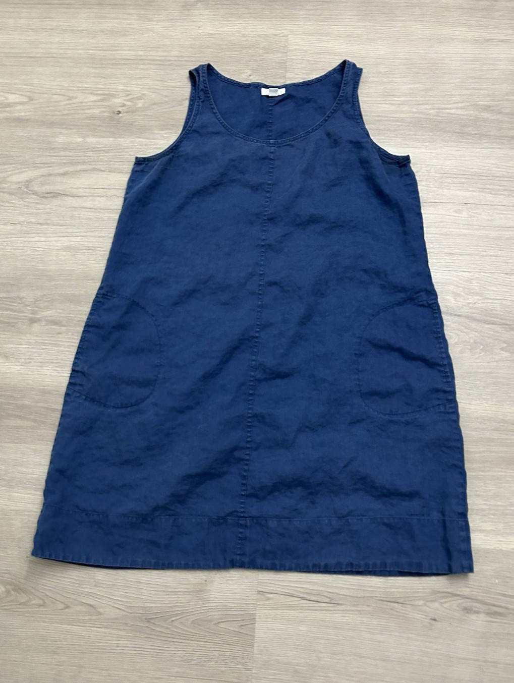 J. Jill Size Blue Dress Linen Sleeveless Cottagecore travel medium petite