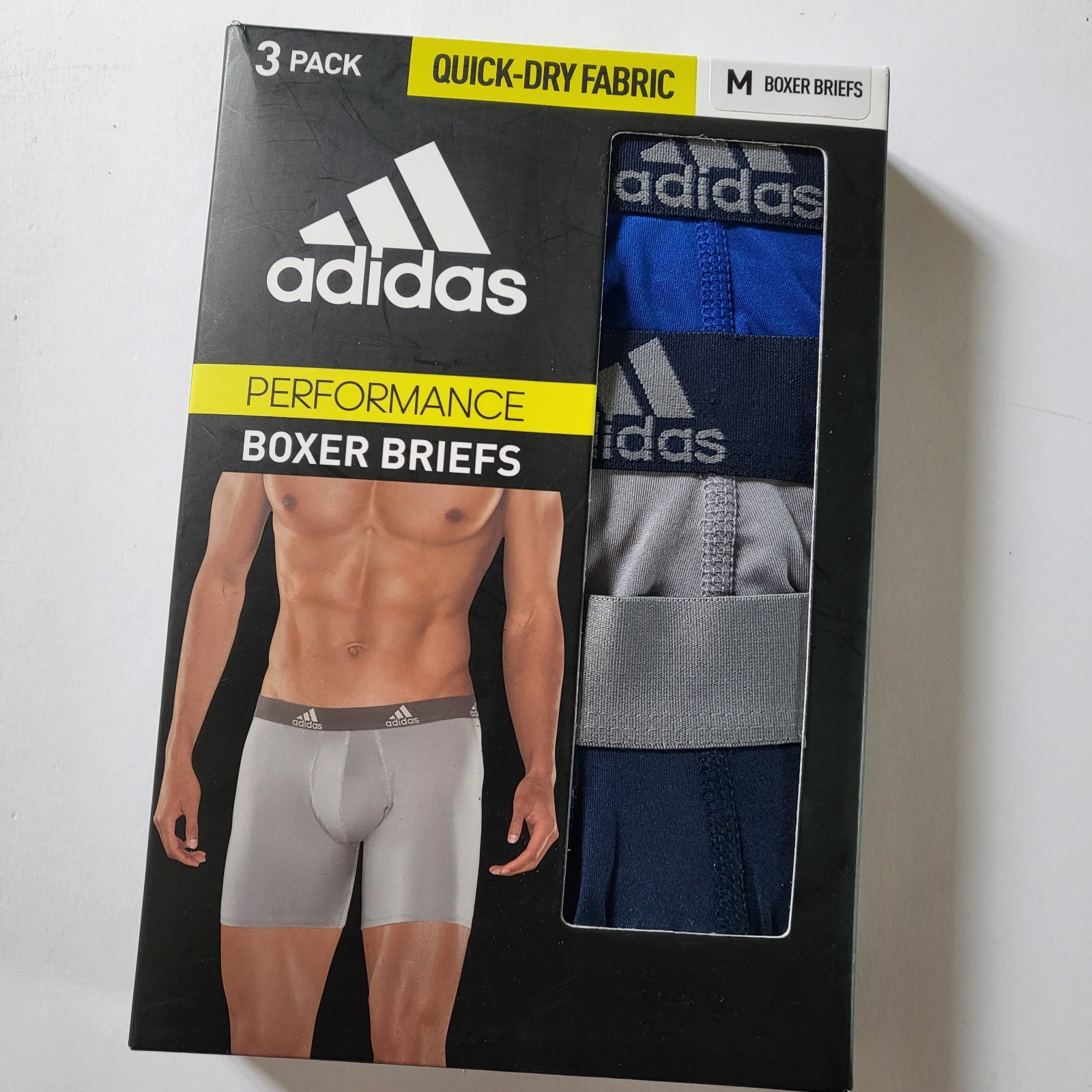 Adidas Mens 3-Pack boxer briefs Quick Dry Performance Mesh 3pk Size M L XL 2XL