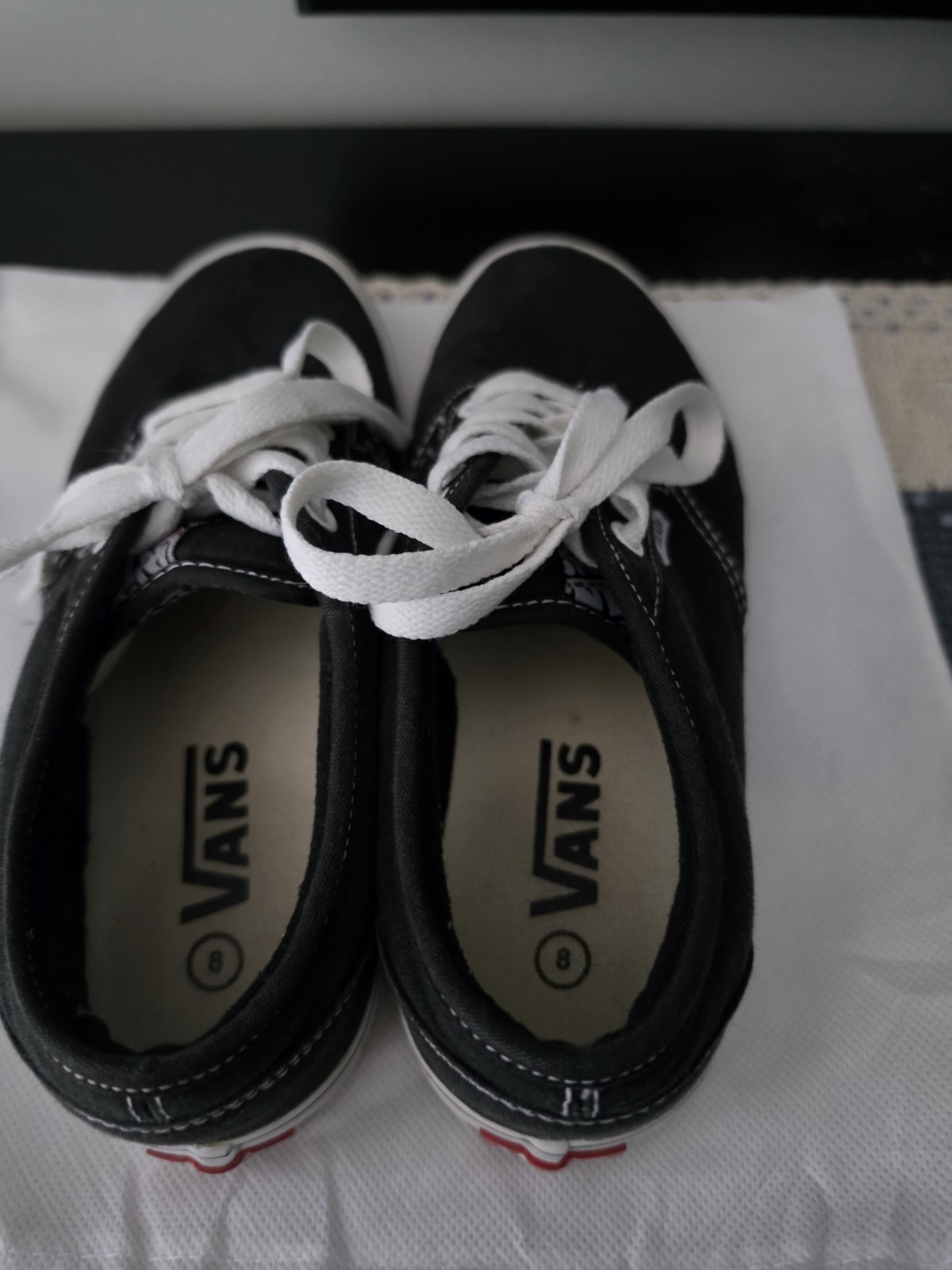 Vans Authentic Off The Wall Black White Classic Canvas Shoes VN000EE3BLK W8 M9.5