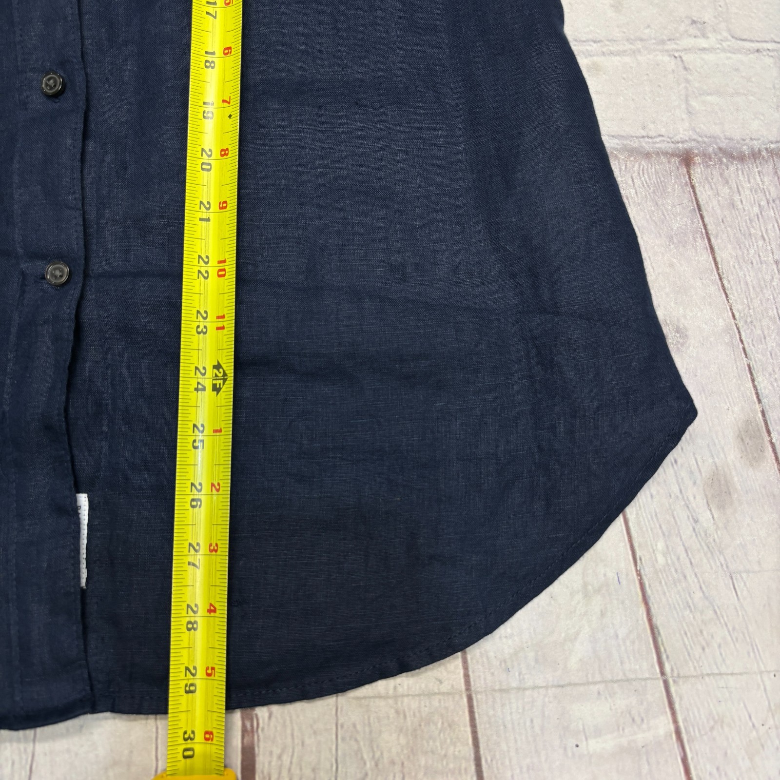 J. Crew Baird McNutt Women Irish Linen Slim Shirt Top Size 12T 12 Tall C130 -19