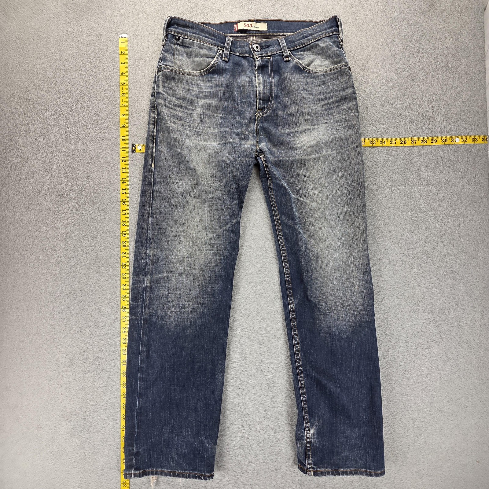 Vintage Levis 503 Jeans Mens 32×32 Blue Loose Engineered Whiskers Honeycomb