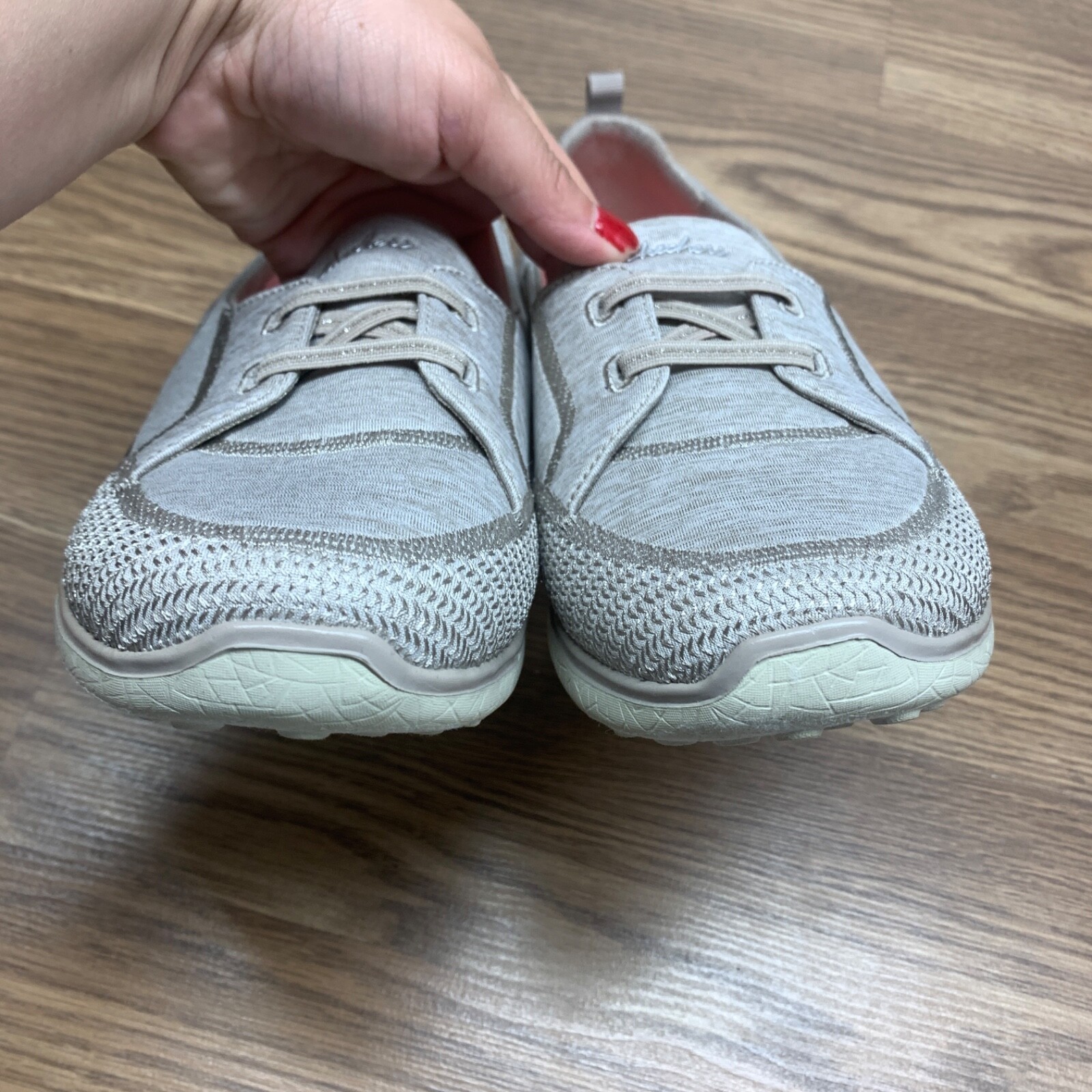 Skechers Shoes Womens 10 Microburst Topnotch Slip On Sneakers taupe Flats 23317