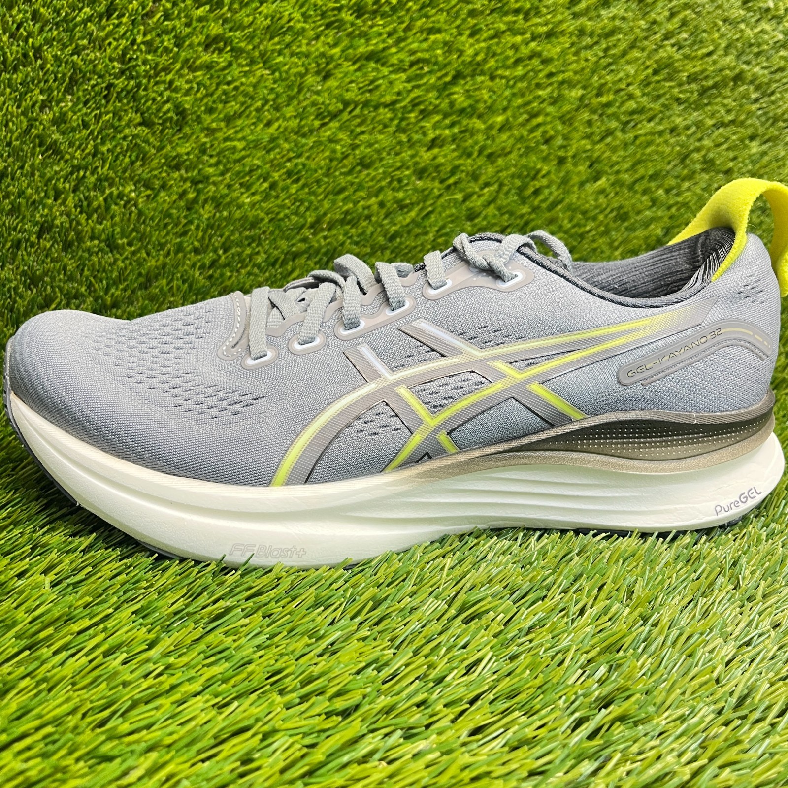 Asics Gel-Kayano 32 Mens Size 10.5 Gray Yellow Athletic Running Shoes Sneakers