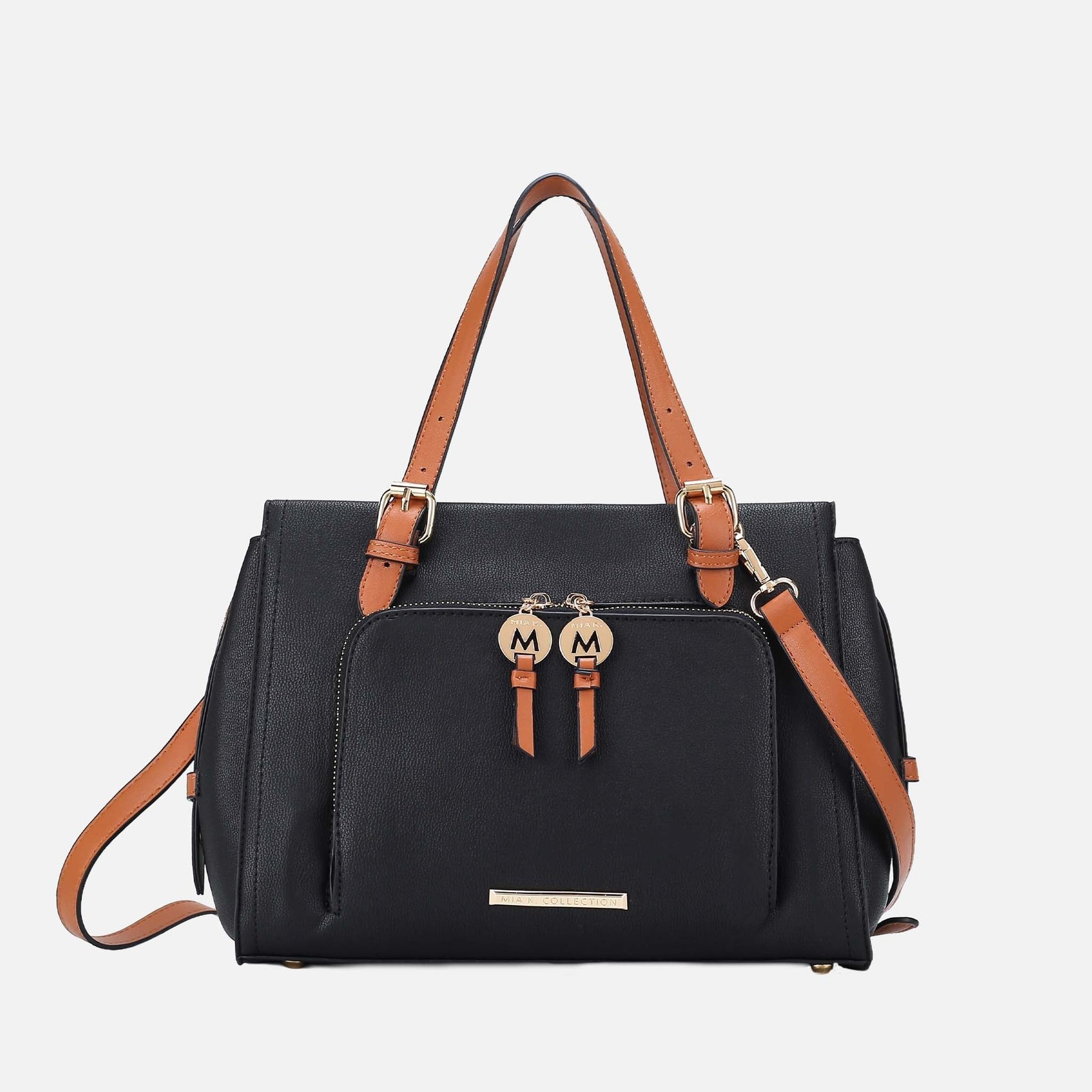 Lightweight Petite Vegan Satchel with Organized Pockets