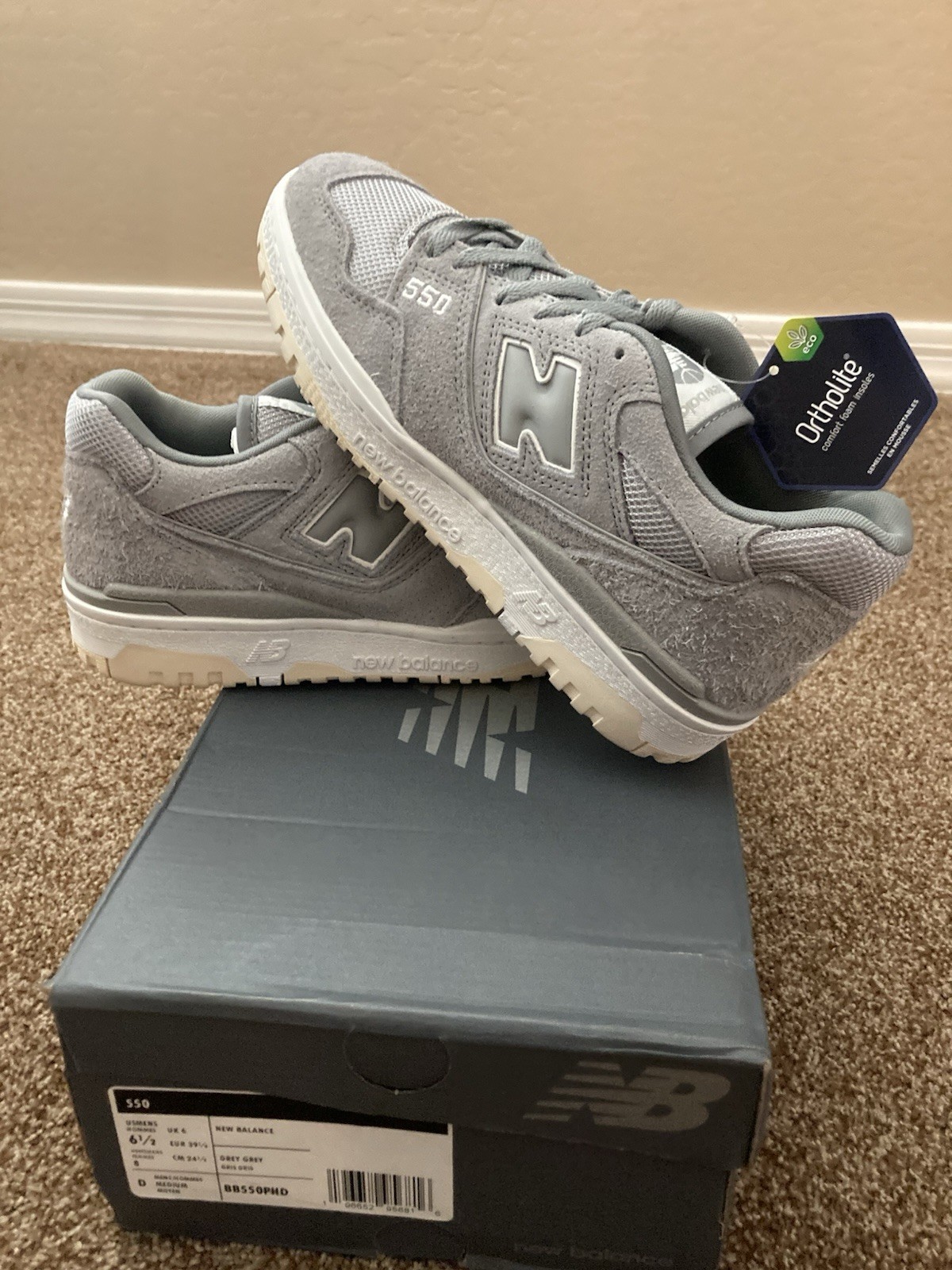 New Balance 550 Slate Grey Low Top Suede Shoes