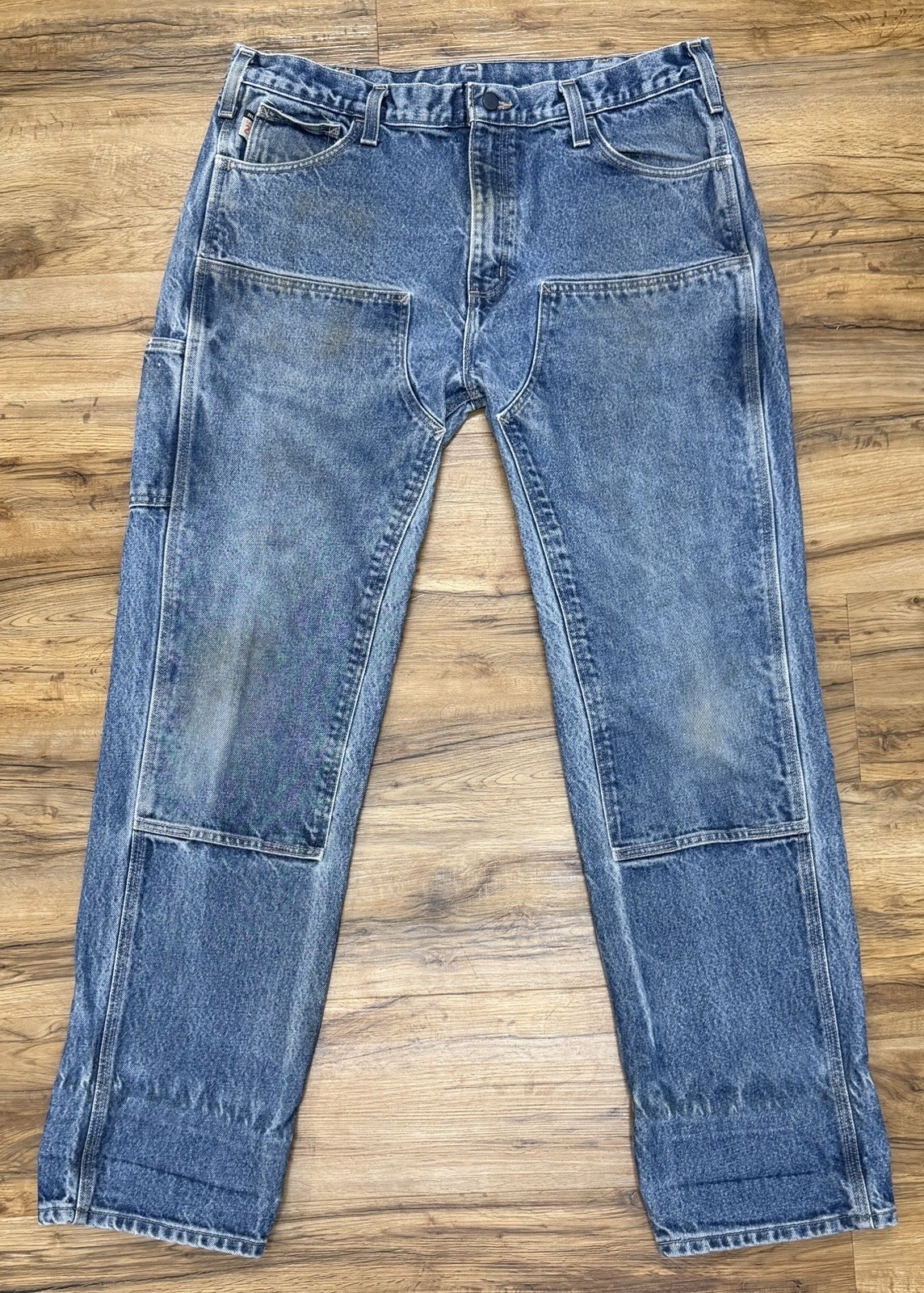 Carhartt B01 Double Front Work Dungaree Jeans 38×34 Denim Carpenter Pants USA Fi