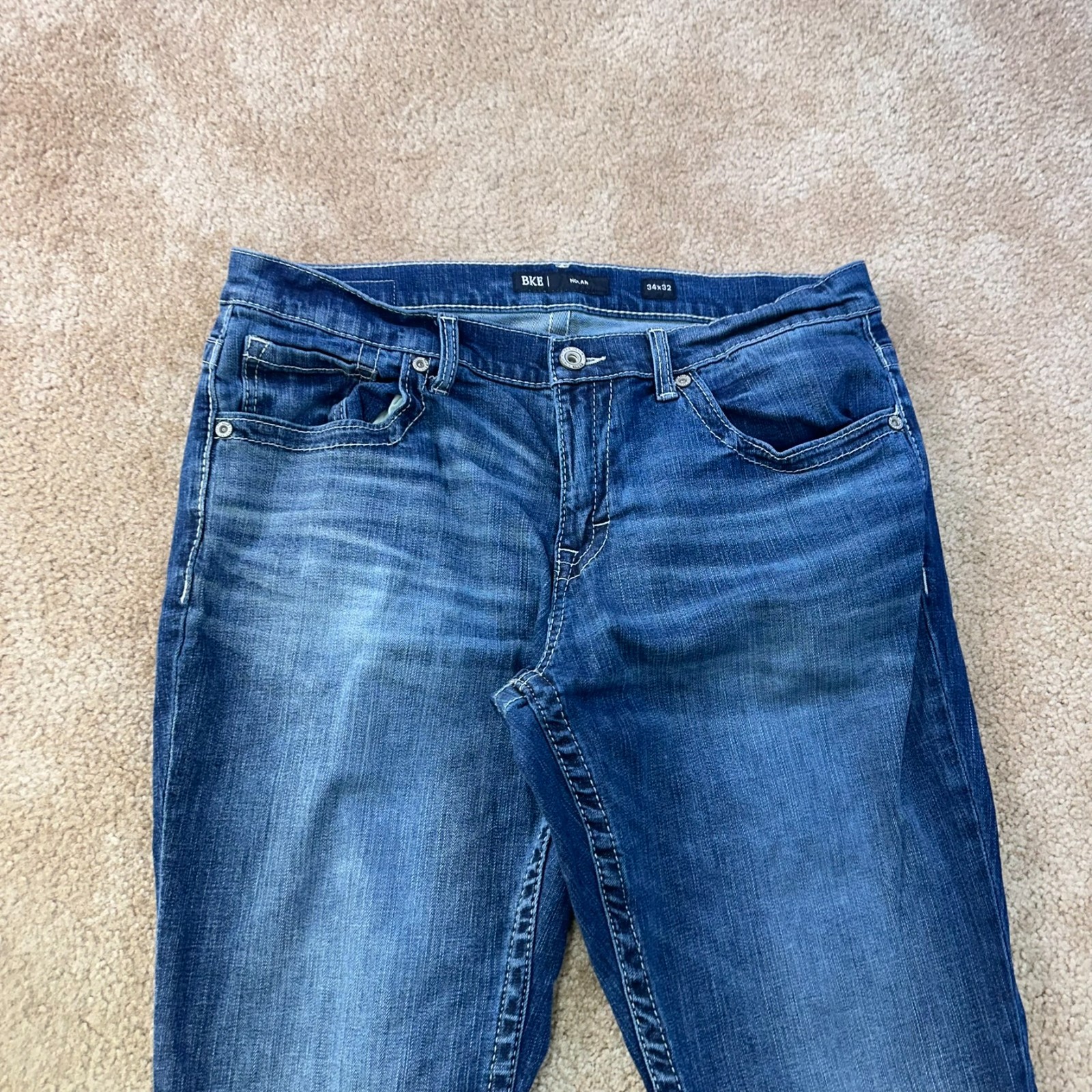 BKE Buckle Nolan Straight leg Jeans Men’s 34×32 Blue Denim stretch
