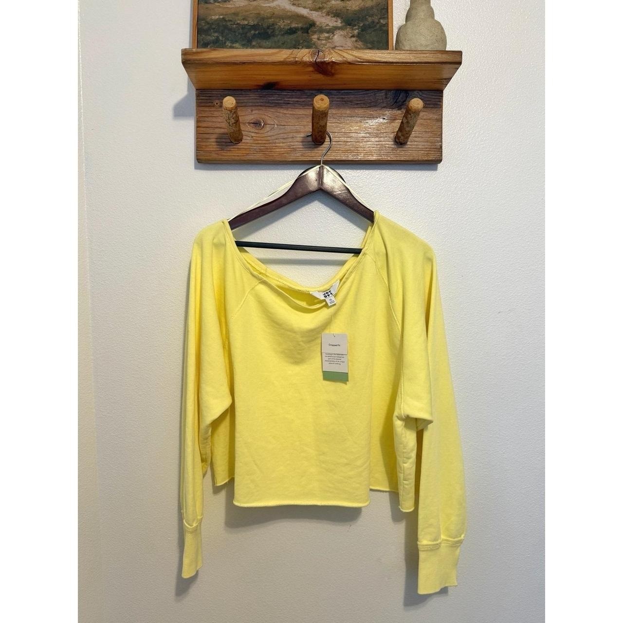 Joylab after shoulder, bright, yellow woman sweater lounge size extra large
