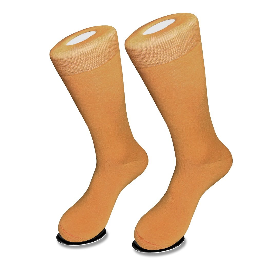 1 Pair of Biagio Solid GOLD Color Mens COTTON Dress SOCKS