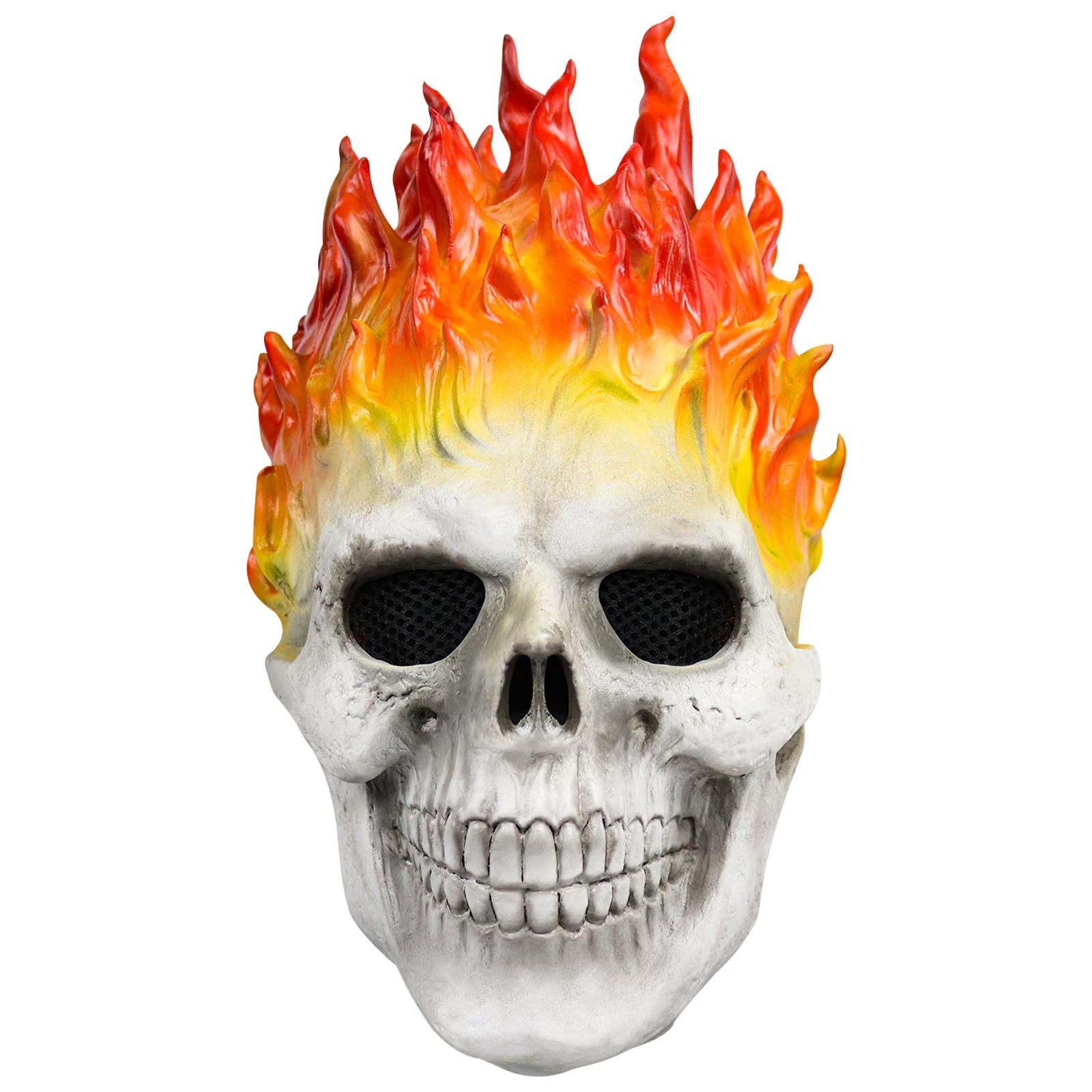 EJWCIG Ghost Mask Demon Flame 12.6in/32cm*9.8in/25cm*9.4in/24cm, Skull