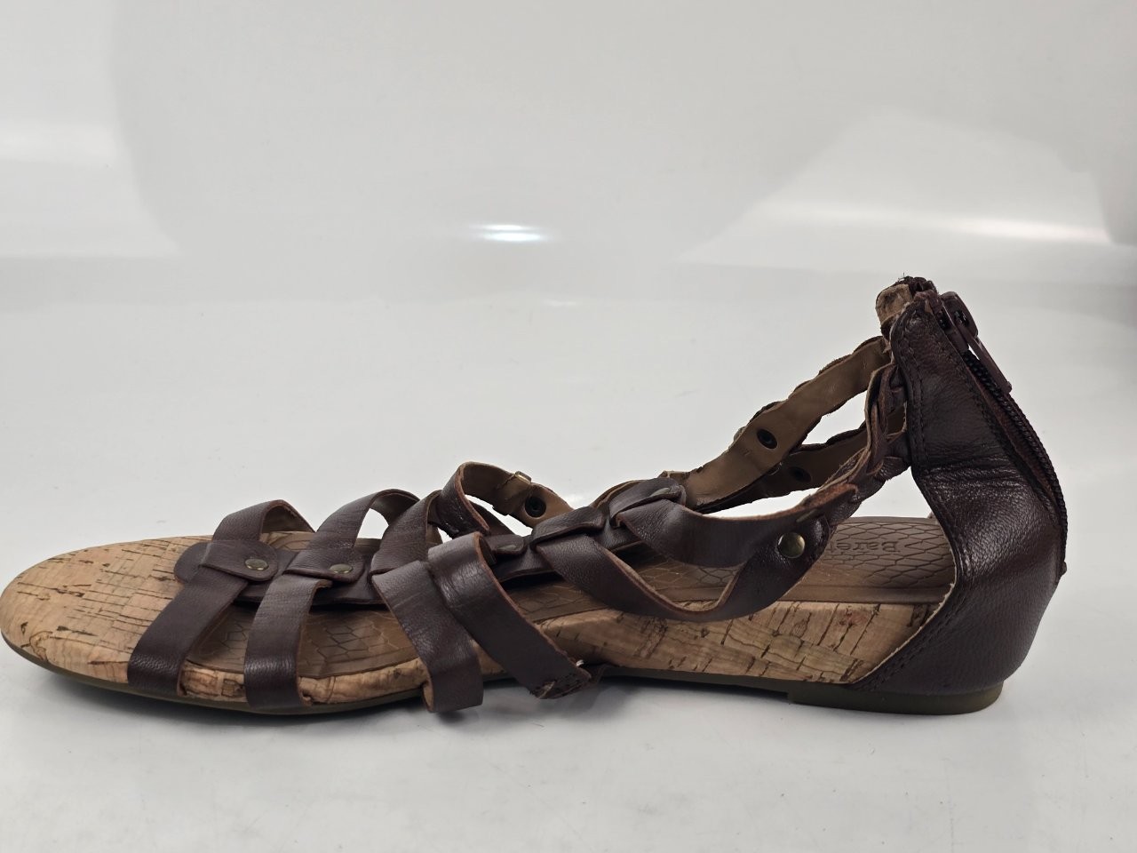 Baretraps Gweneth Women’s Brown Leather Gladiator Sandals US Size 8M
