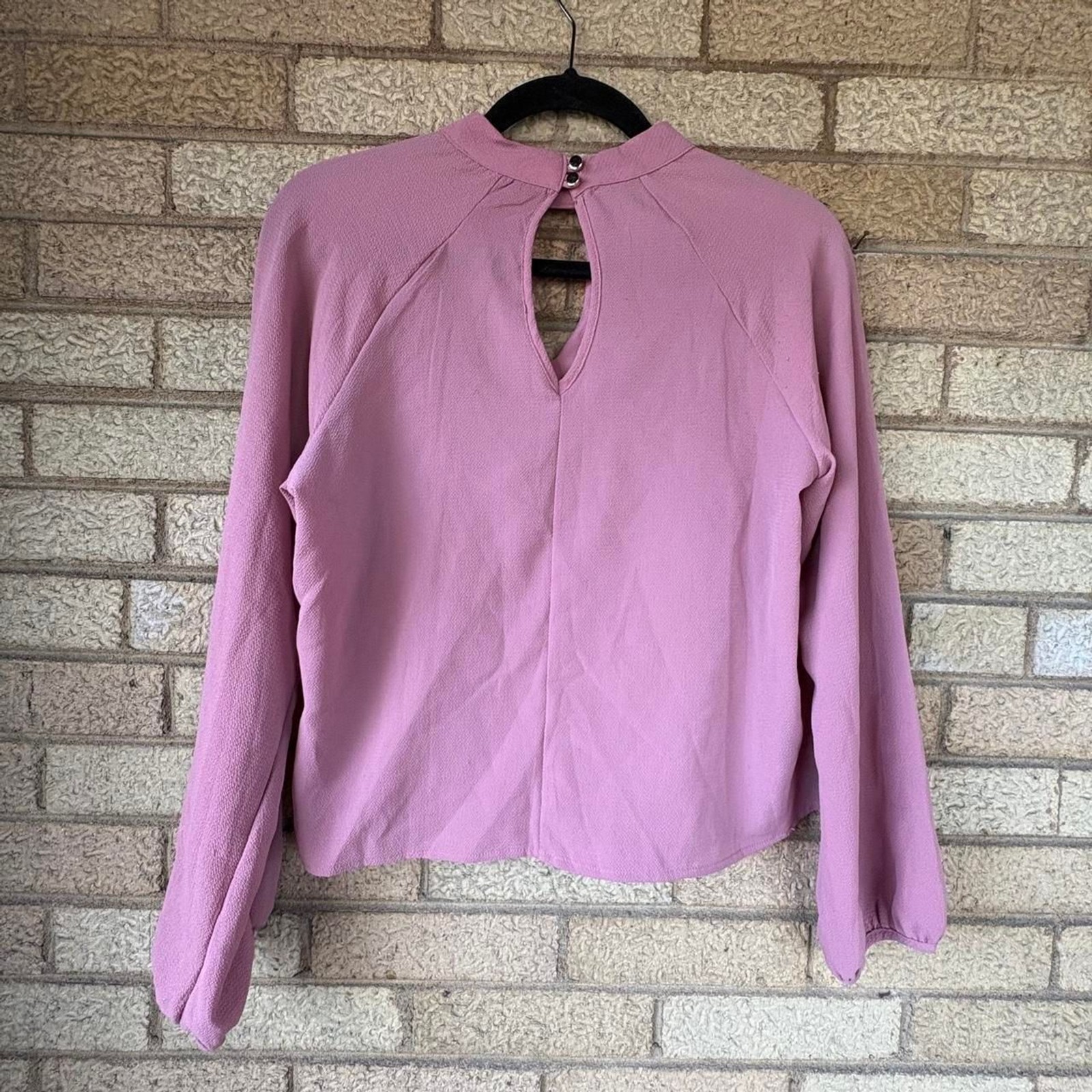 Iris Women’s Pink Ruffle Blouse With Keyhole Details