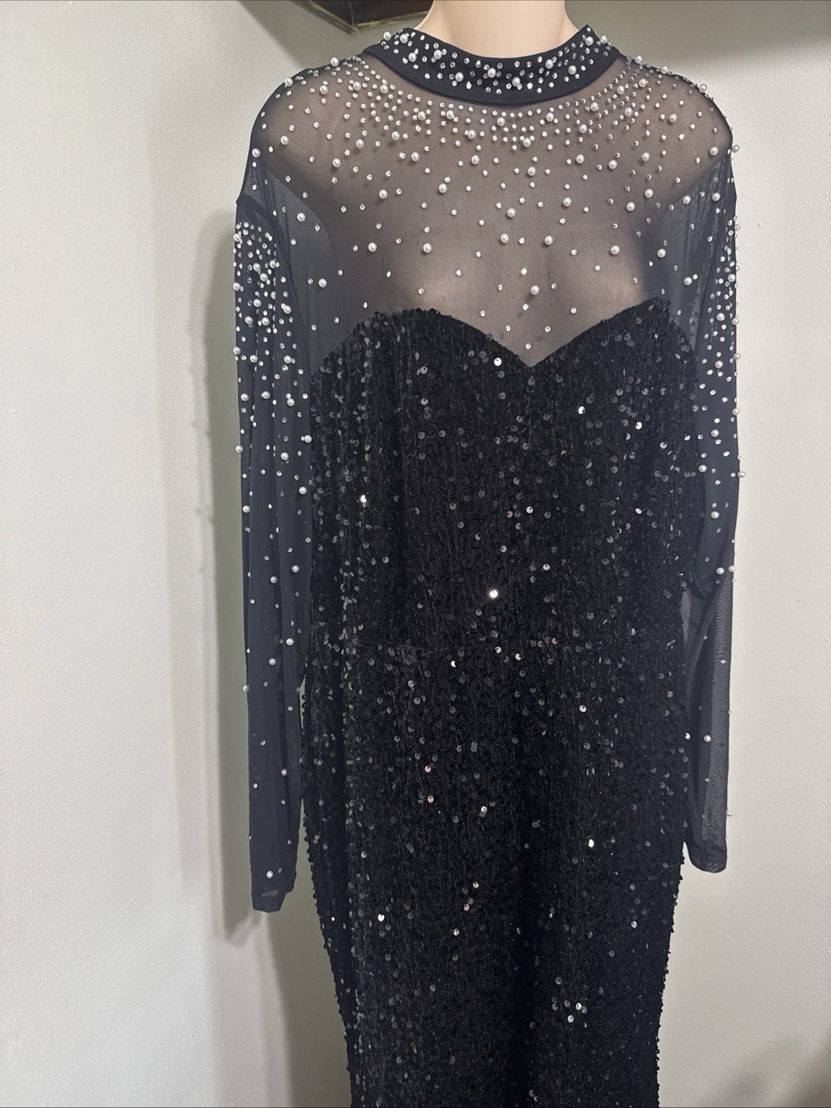 New F A E T E S T Y Black Sequin Gown Hard To Find Size 3X