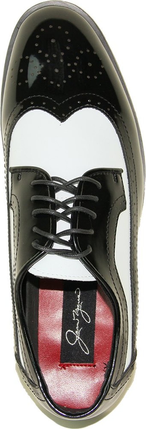 Jean Yves jy03 Wing Tip Two Tone Black & White Tuxedo Dress Shoes