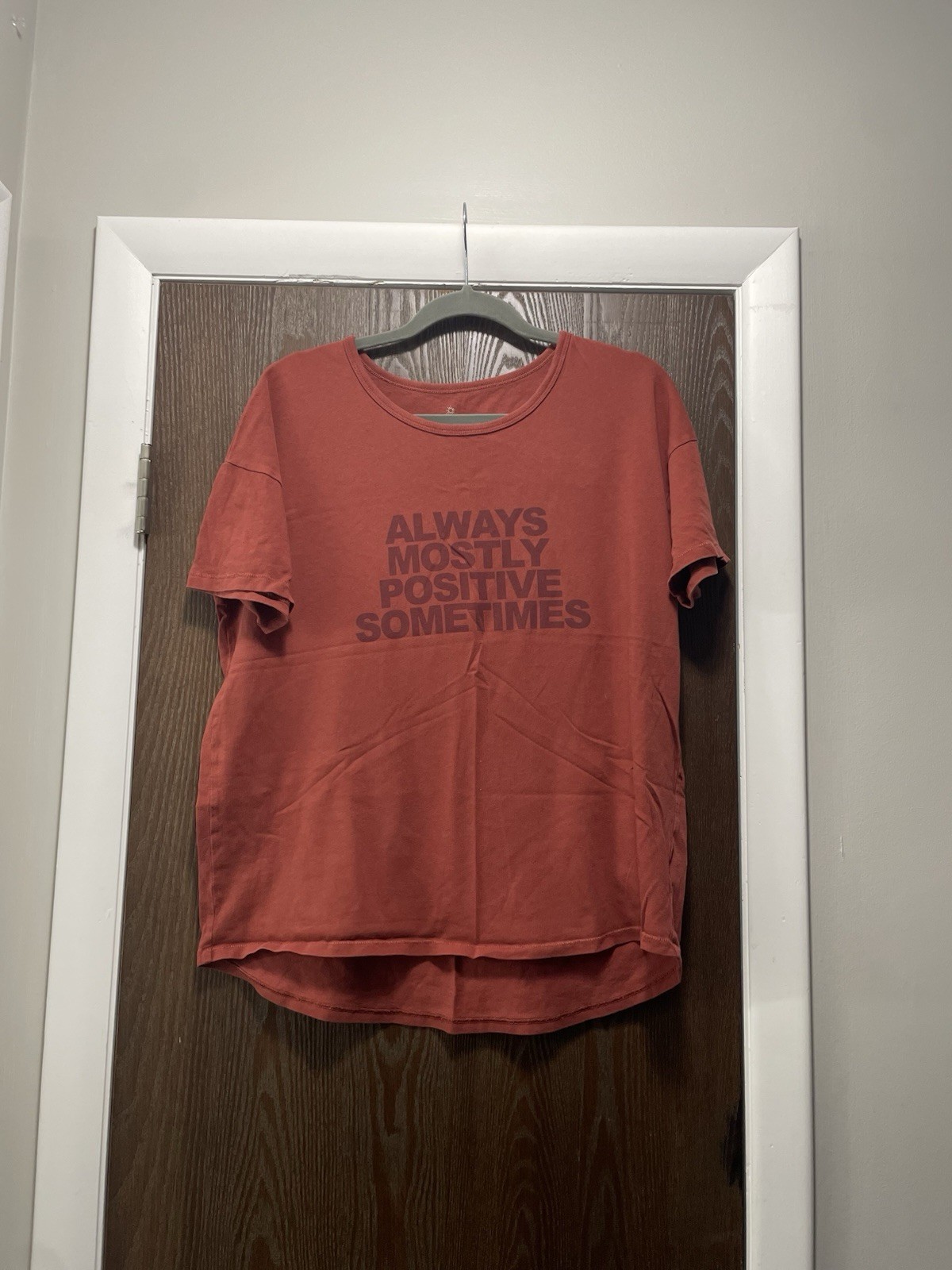 Aerie Red Always Mostly Positive Sometimes Short Sleeve Tees Size Medium