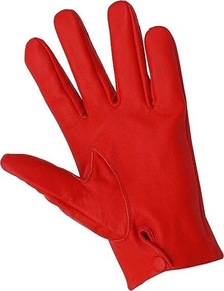 Men’s Genuine Lambskin Leather Unlined Color Red Gloves Size XL