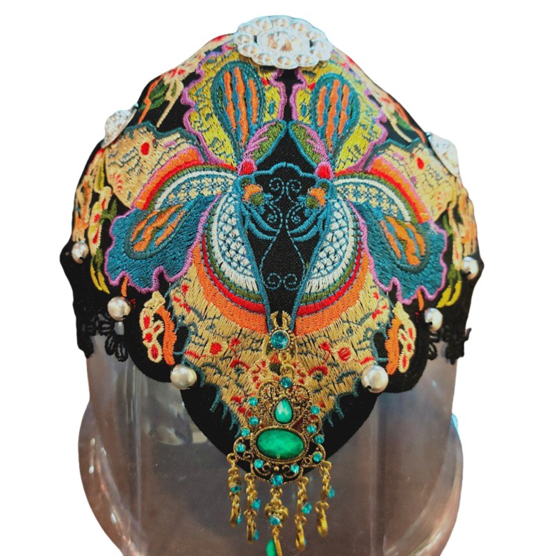 Ethnic Style Embroidery Headband Wide-Brimmed Dance Hair Accessories Props
