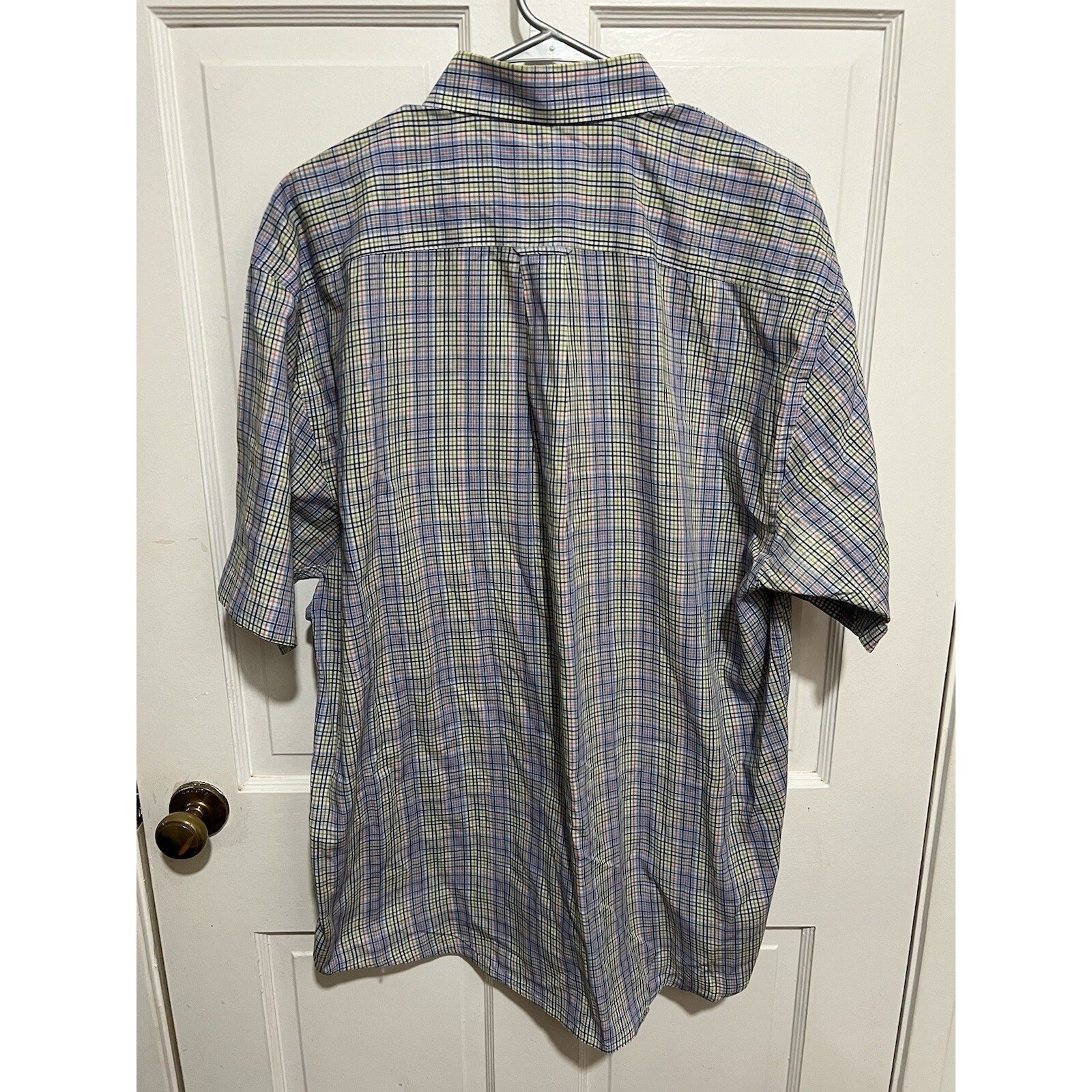Men’s Hickey Freeman Plaid Button Down Shirt Size Large