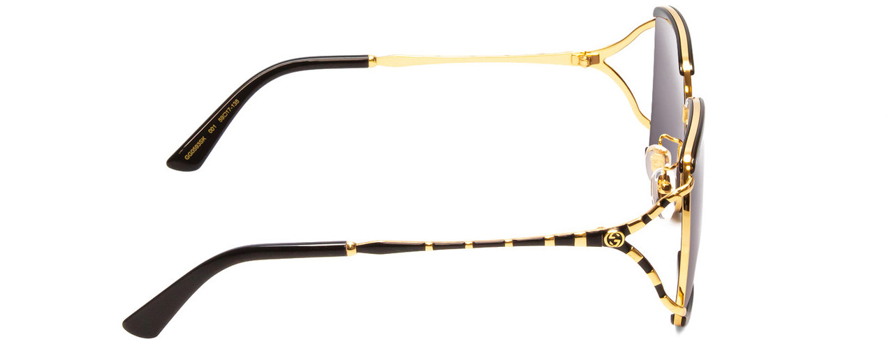 Gucci GG0593SK 001 59mm Oversized Square Sunglasses in Black/Gold and Gray Lens