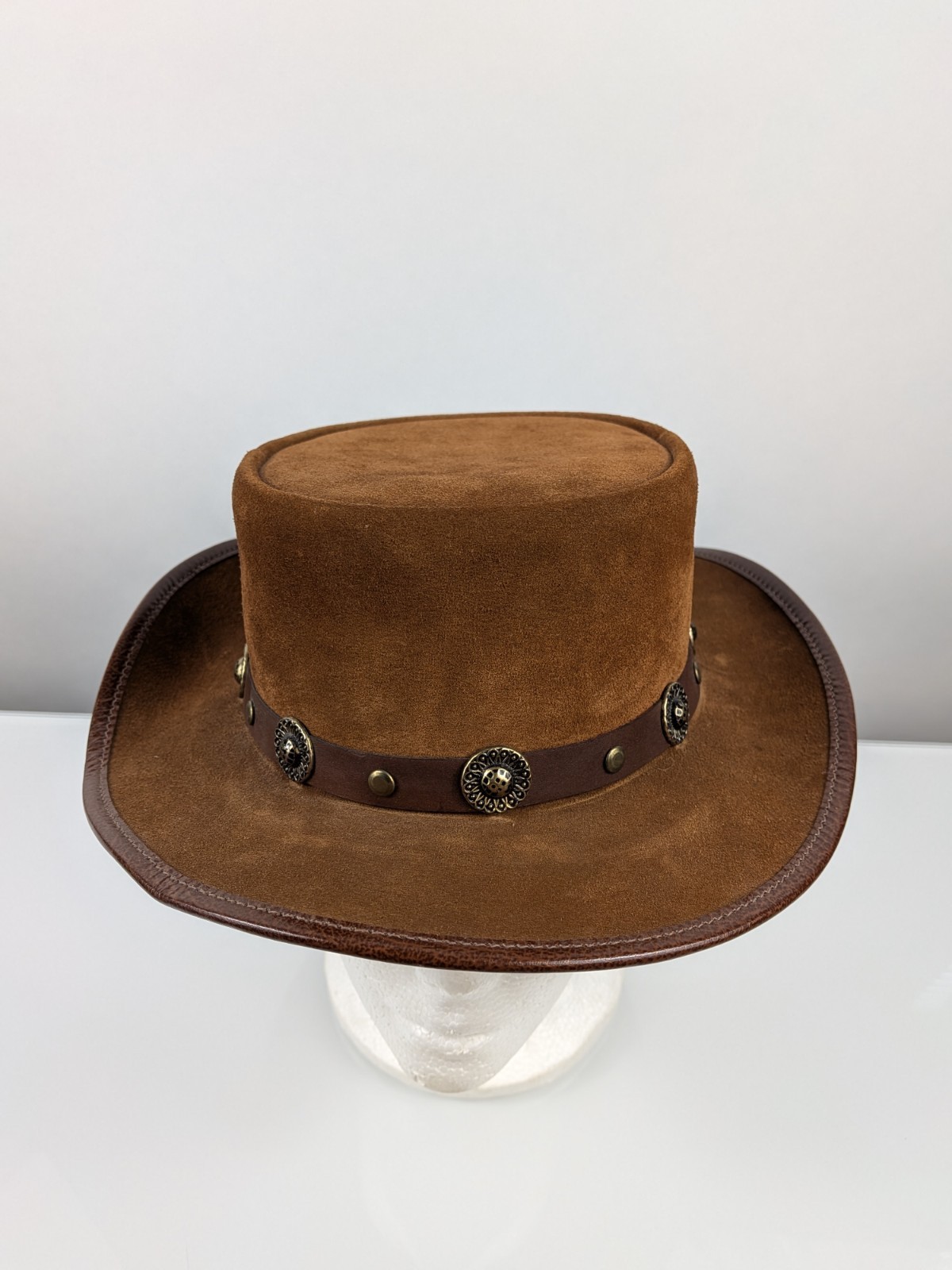 Winfield Cover Co. San Francisco Brown Suede Leather Western Cowboy Hat Small