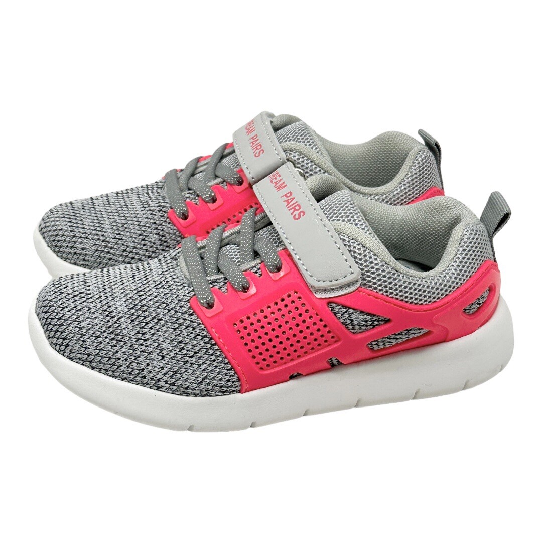 Dream Pairs Little Girl Fabric/Plastic Upper w/Strap Grey/Pink Size 12